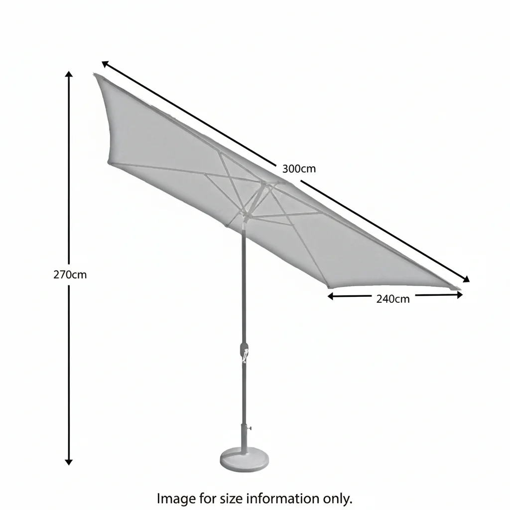 2.7 x 3m Rectangular Parasol Aluminium - Image 11