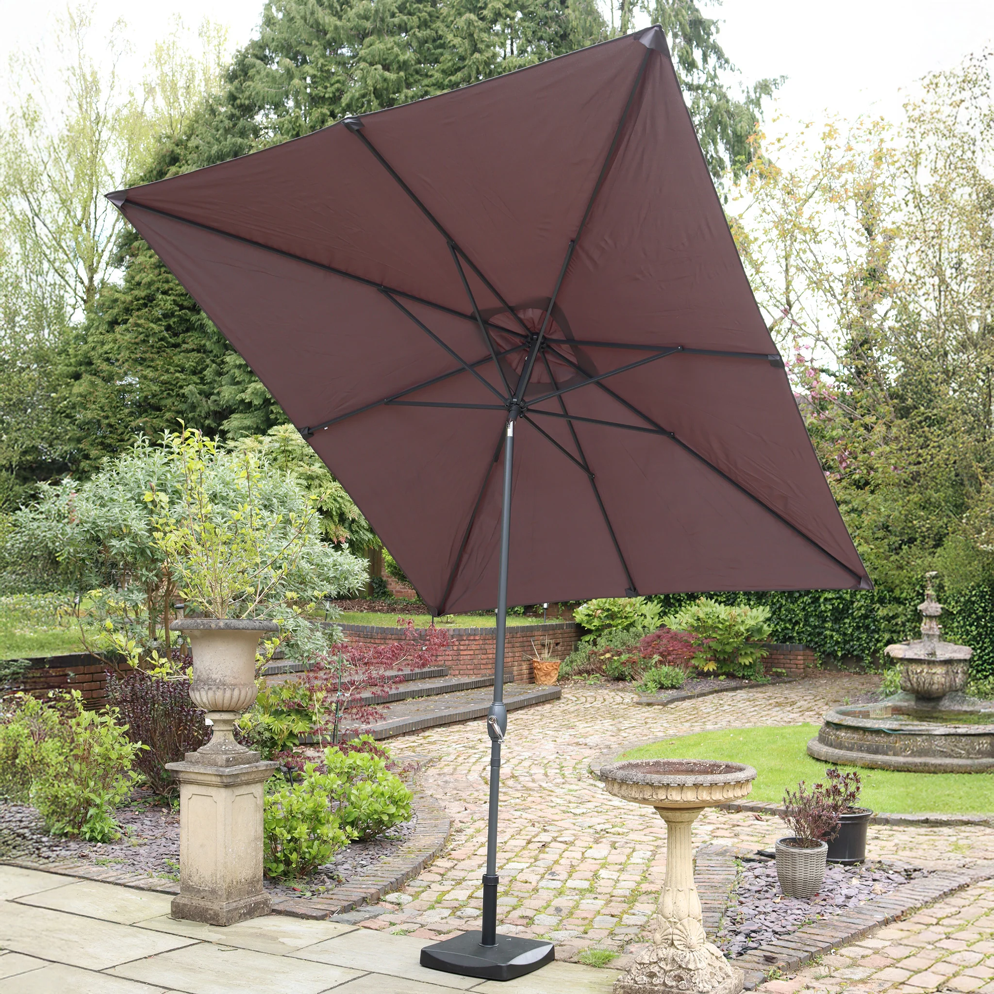 2.7 x 3m Rectangular Parasol Aluminium - Image 6