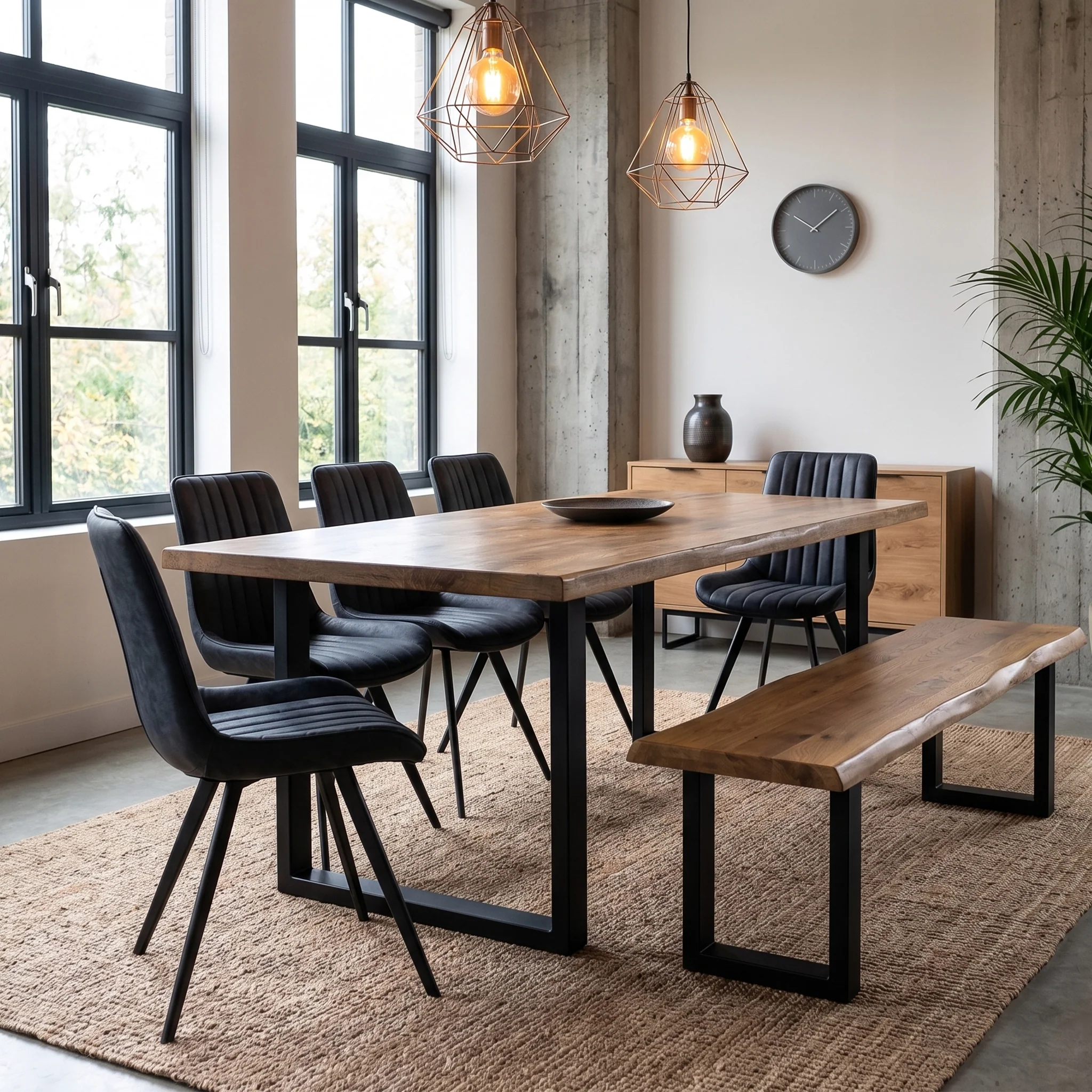 Abel 225cm Mango Wood Dining Table with U Leg - Image 2