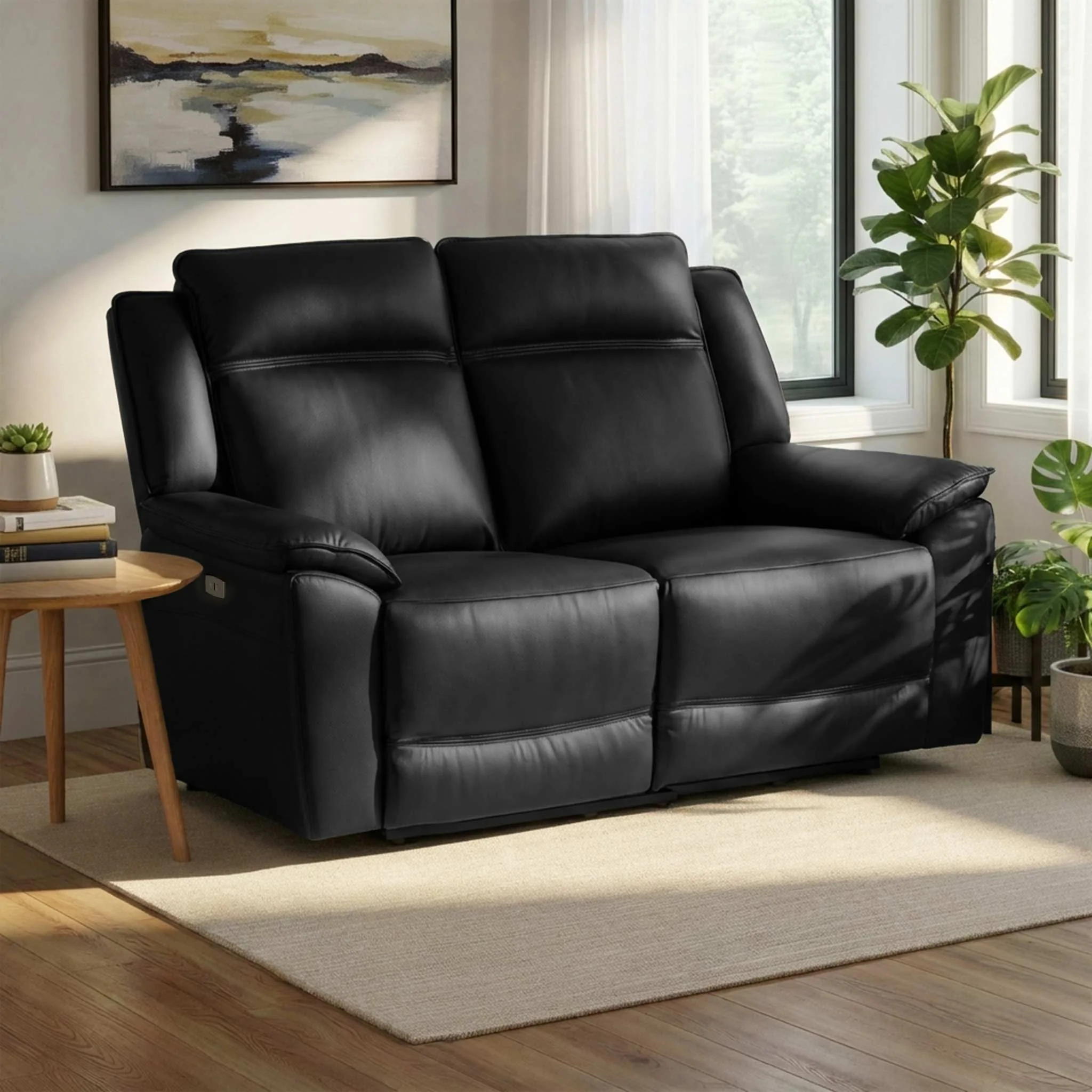 Alden Power Leather Recliner 2 Seater Sofa - Image 2