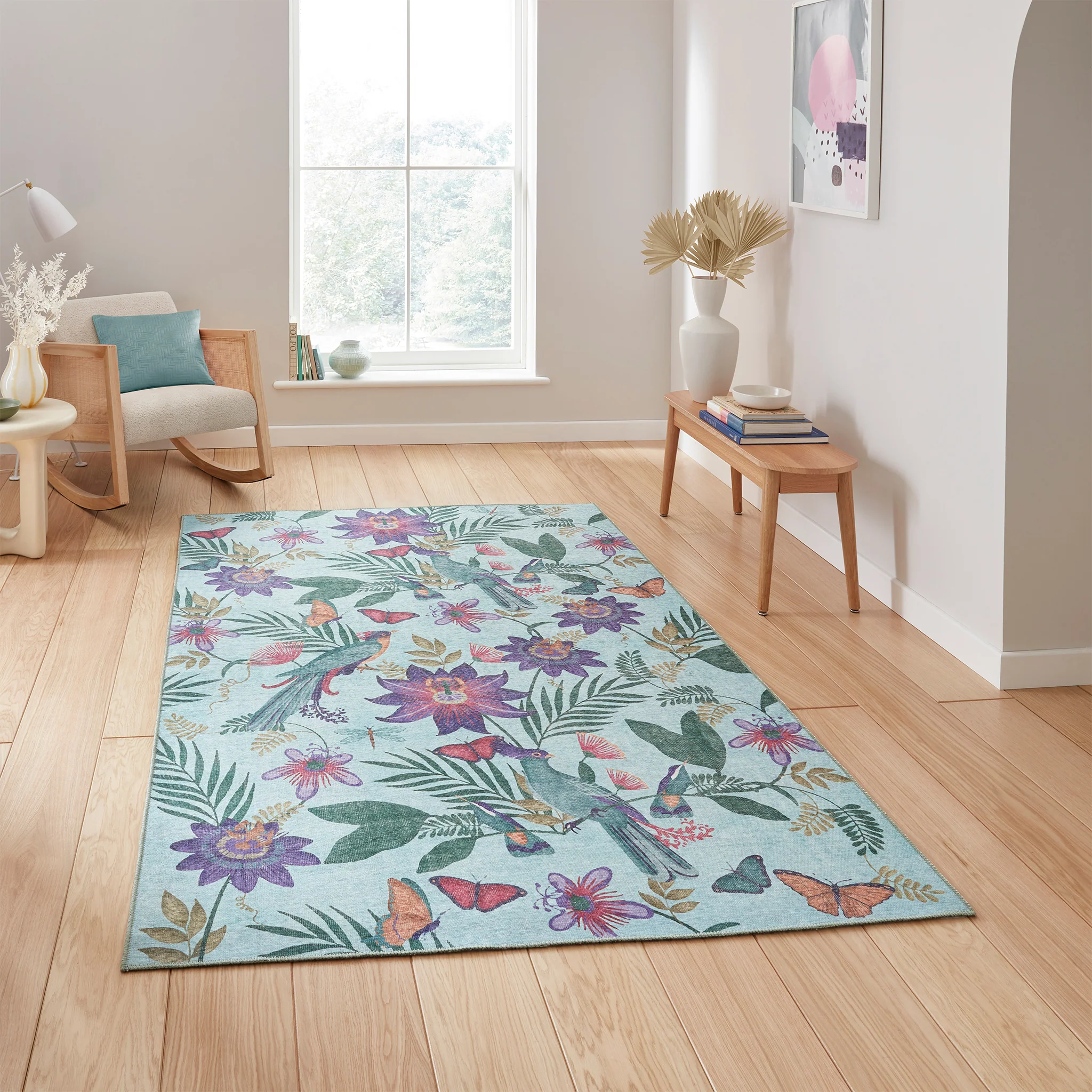 Amaya Tropical Birds Washable Rug - Image 2