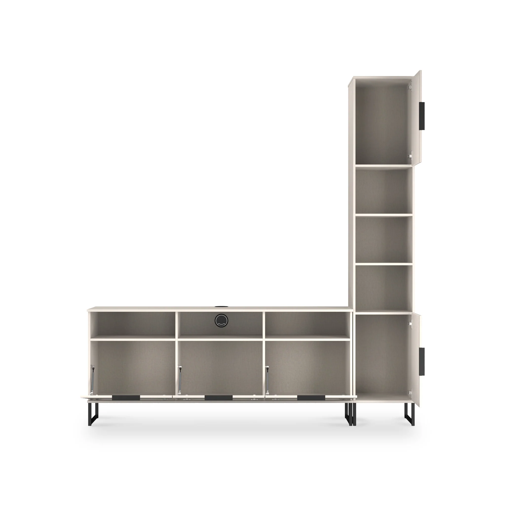Ashbourne L-Shaped Media Wall TV Unit - Image 31