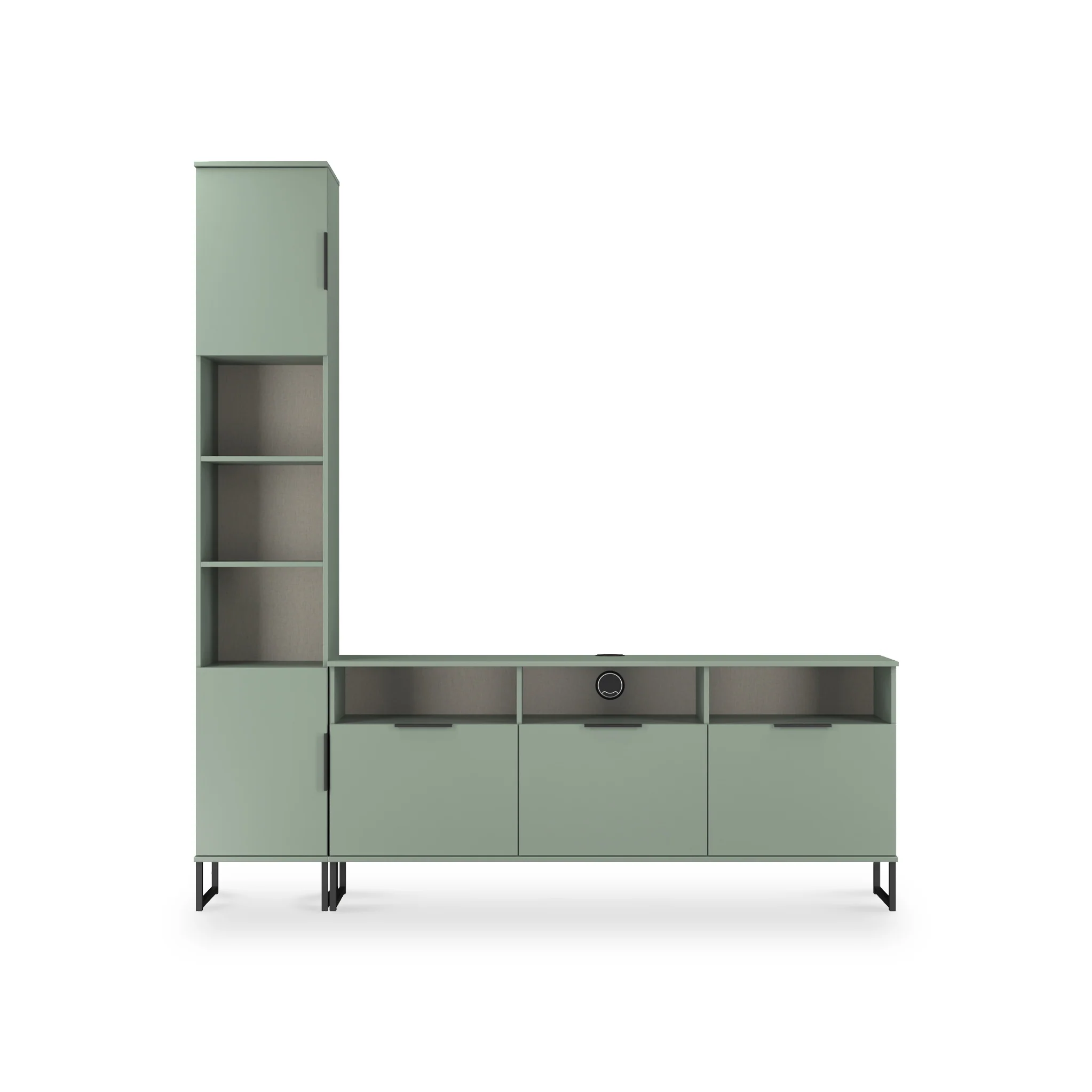 Ashbourne L-Shaped Media Wall TV Unit - Image 36