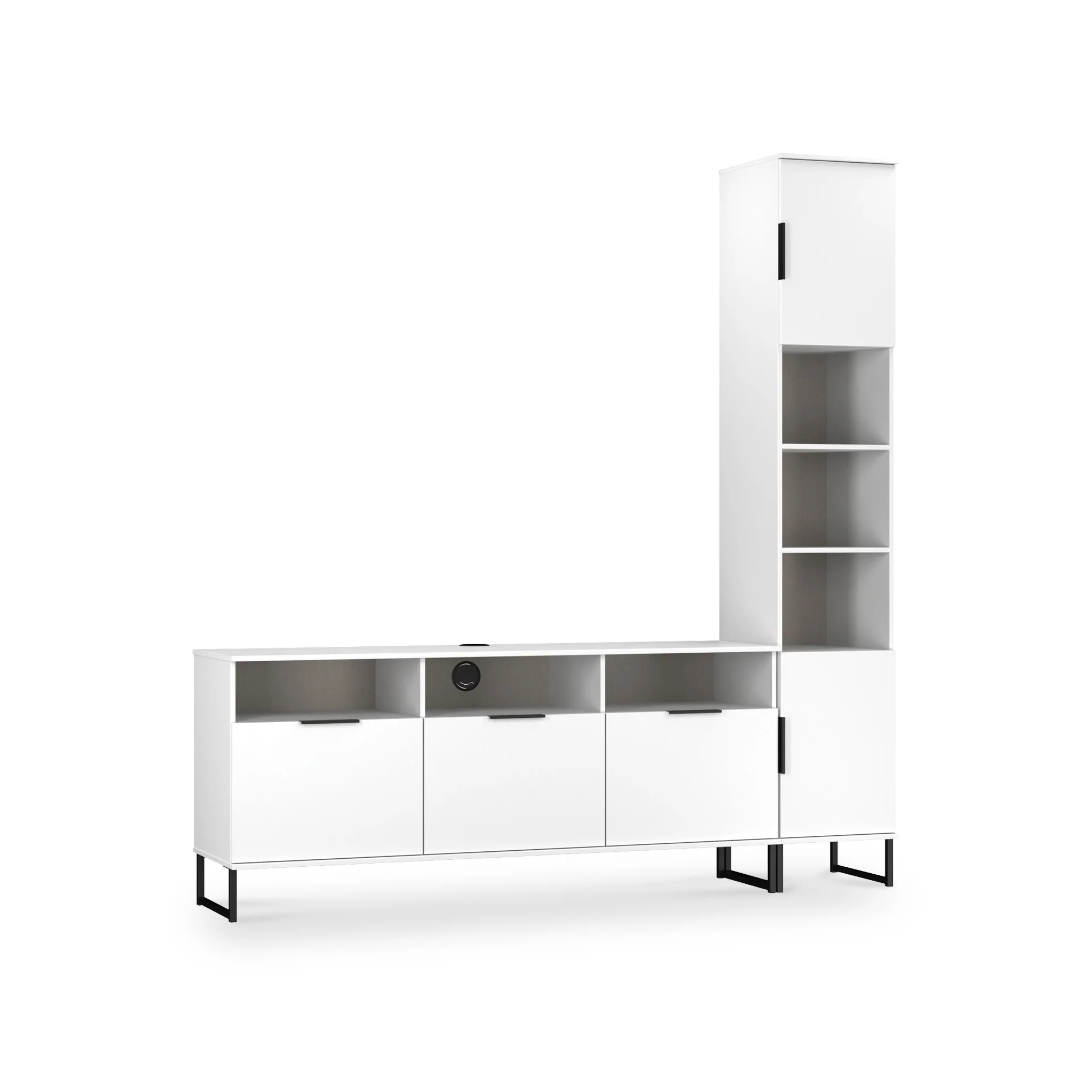 Ashbourne L-Shaped Media Wall TV Unit - Image 50