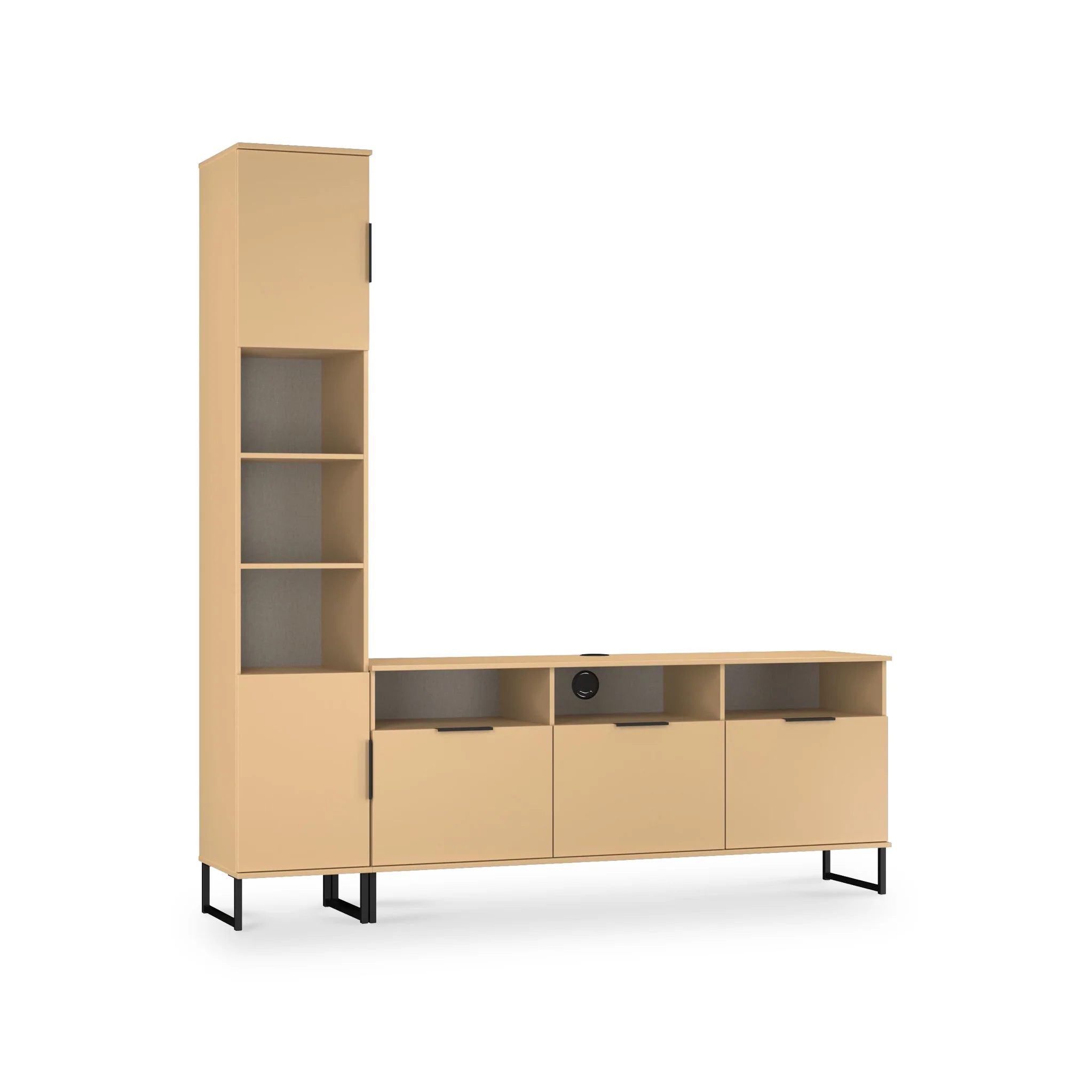 Ashbourne L-Shaped Media Wall TV Unit - Image 56