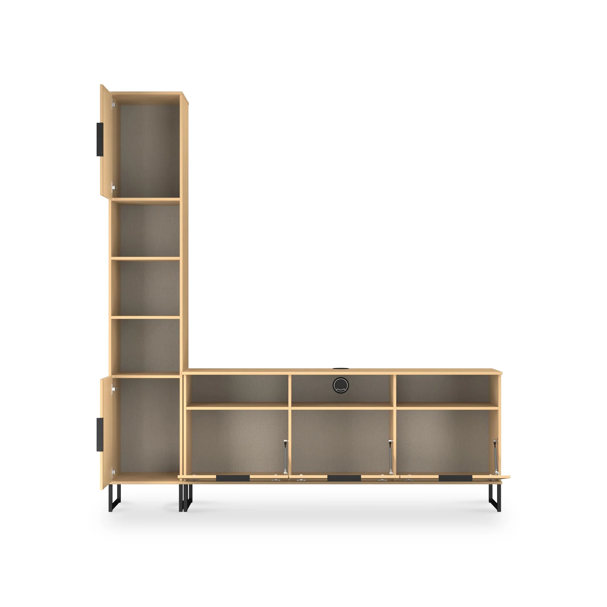 Ashbourne L-Shaped Media Wall TV Unit - Image 59