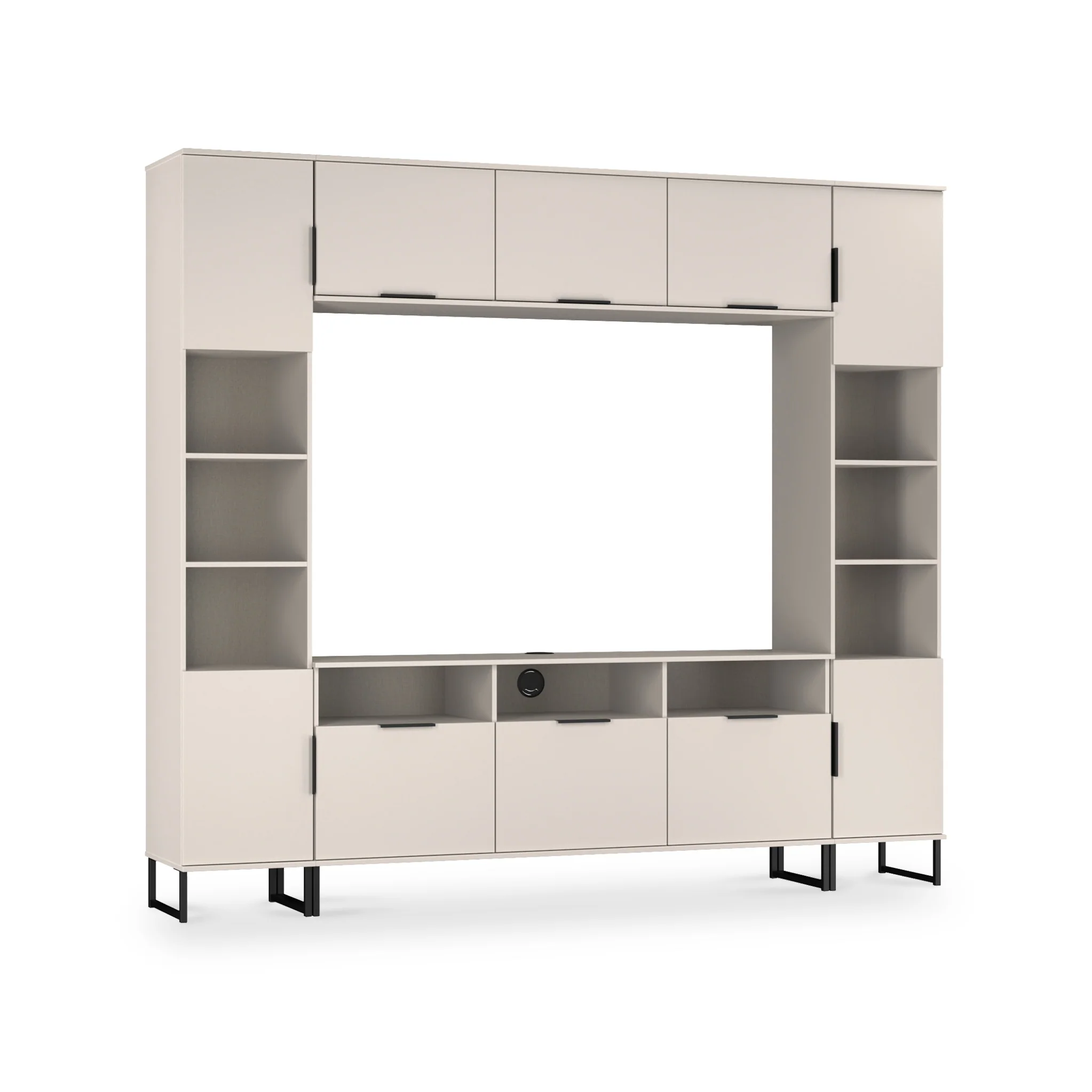 Ashbourne Media Wall TV Unit with Overhead Storage - Image 13