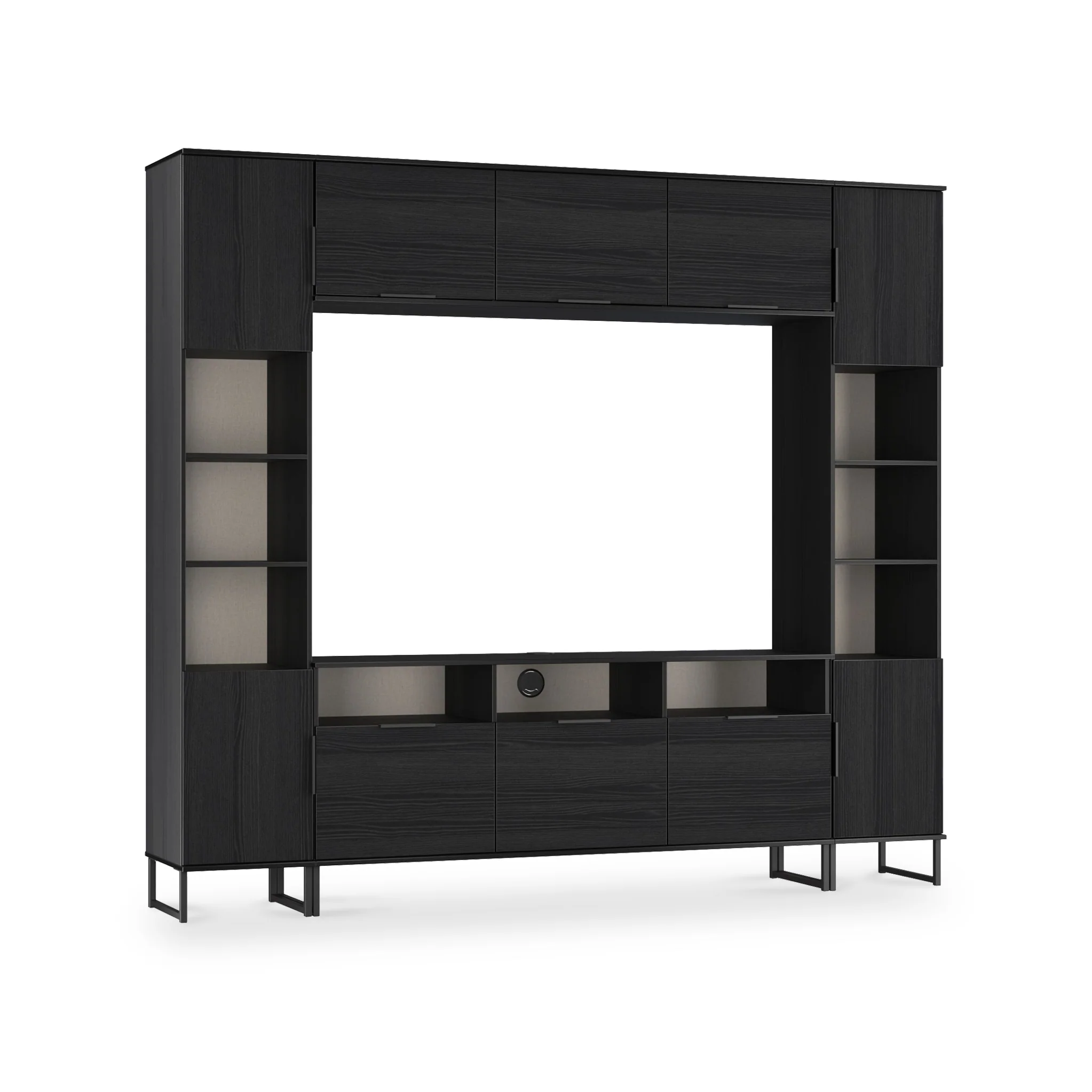 Ashbourne Media Wall TV Unit with Overhead Storage - Image 37