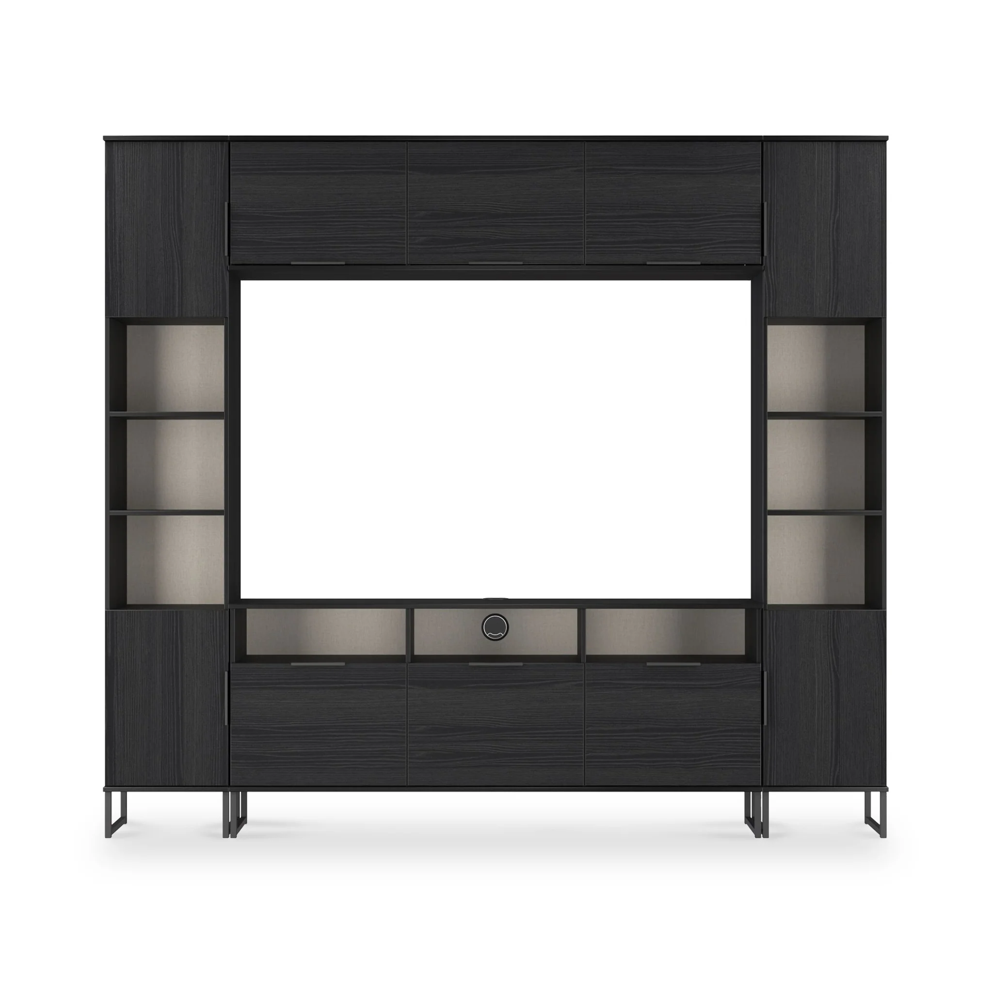 Ashbourne Media Wall TV Unit with Overhead Storage - Image 39