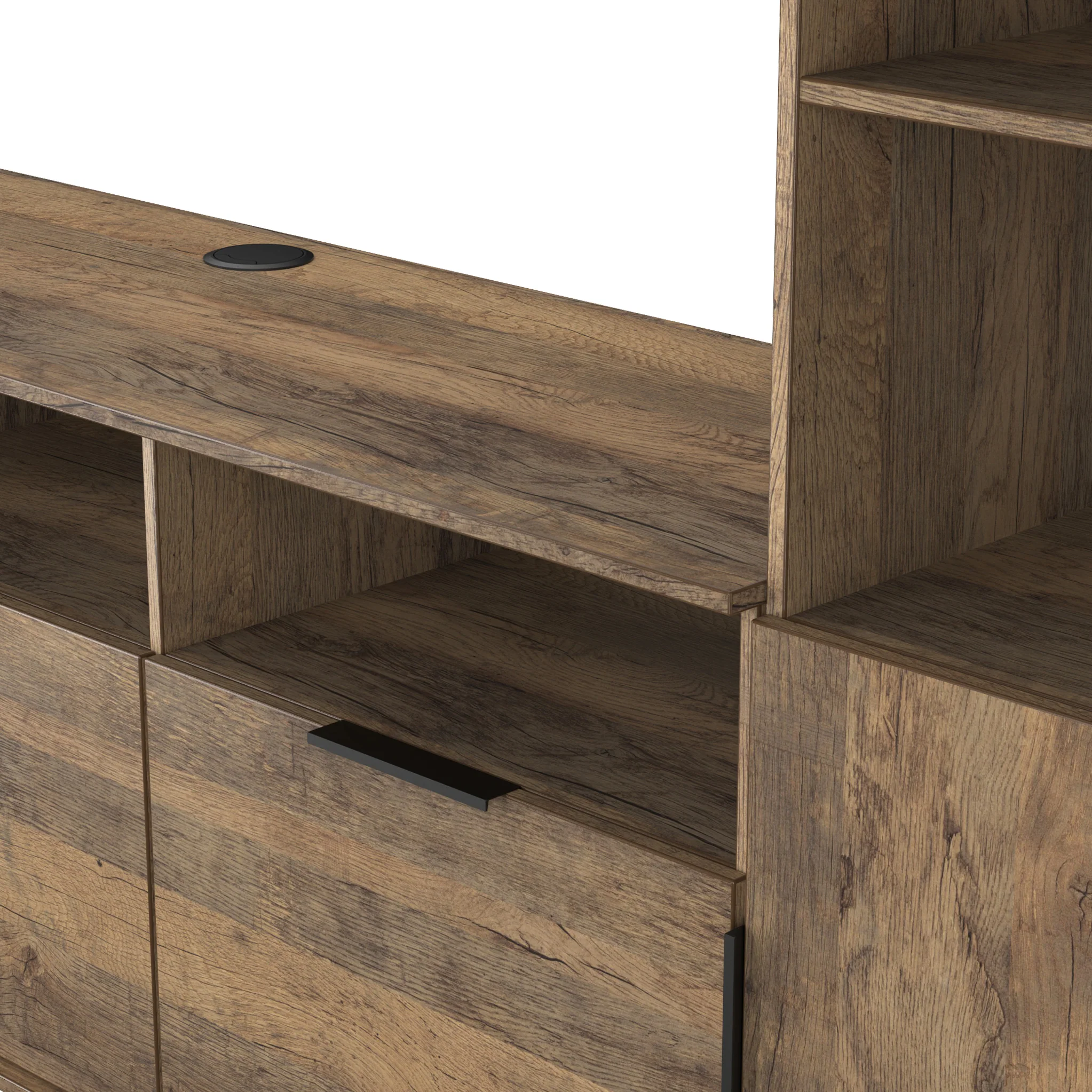 Ashbourne Media Wall TV Unit with Overhead Storage - Image 53