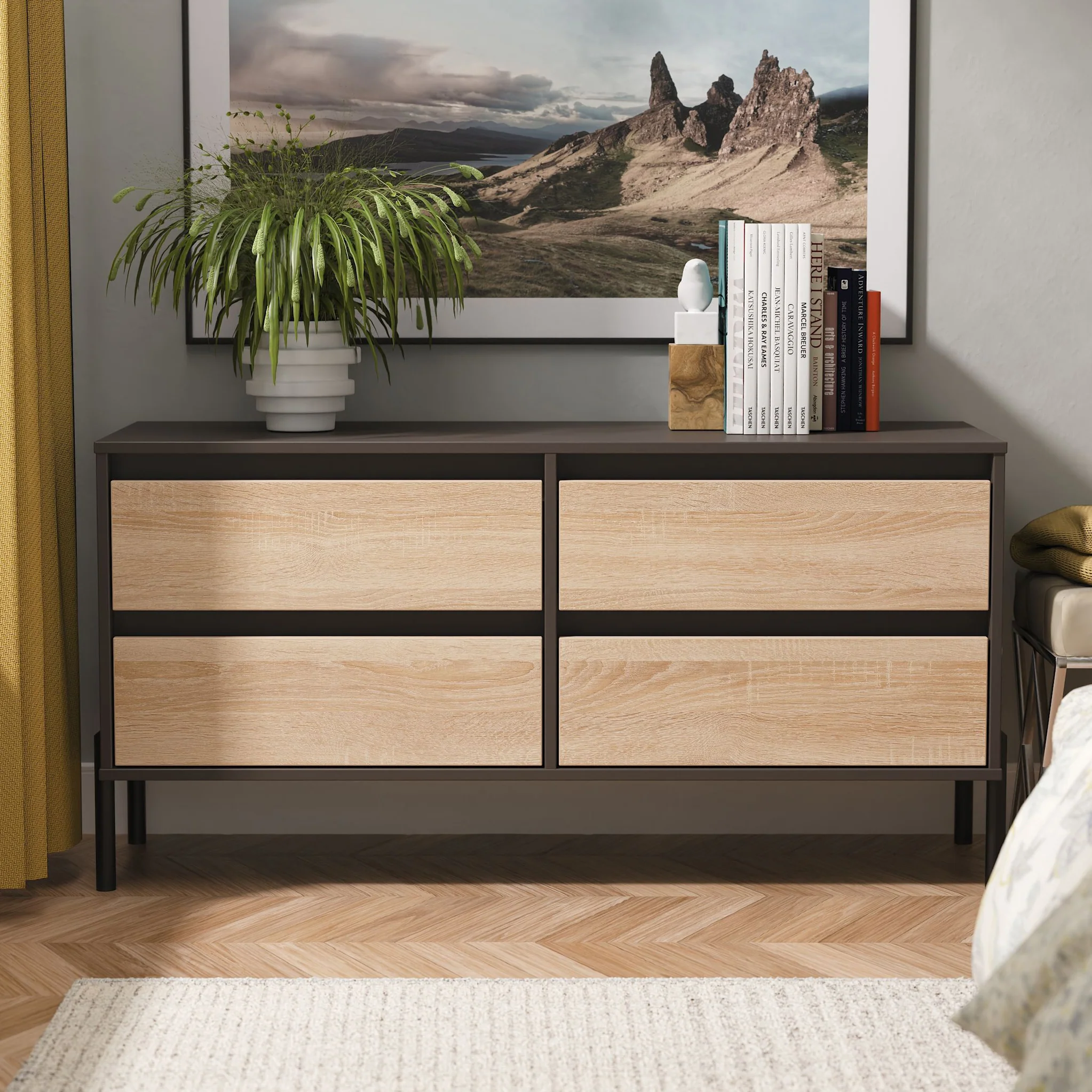 Axton 4 Drawer Low Storage Unit - Image 14