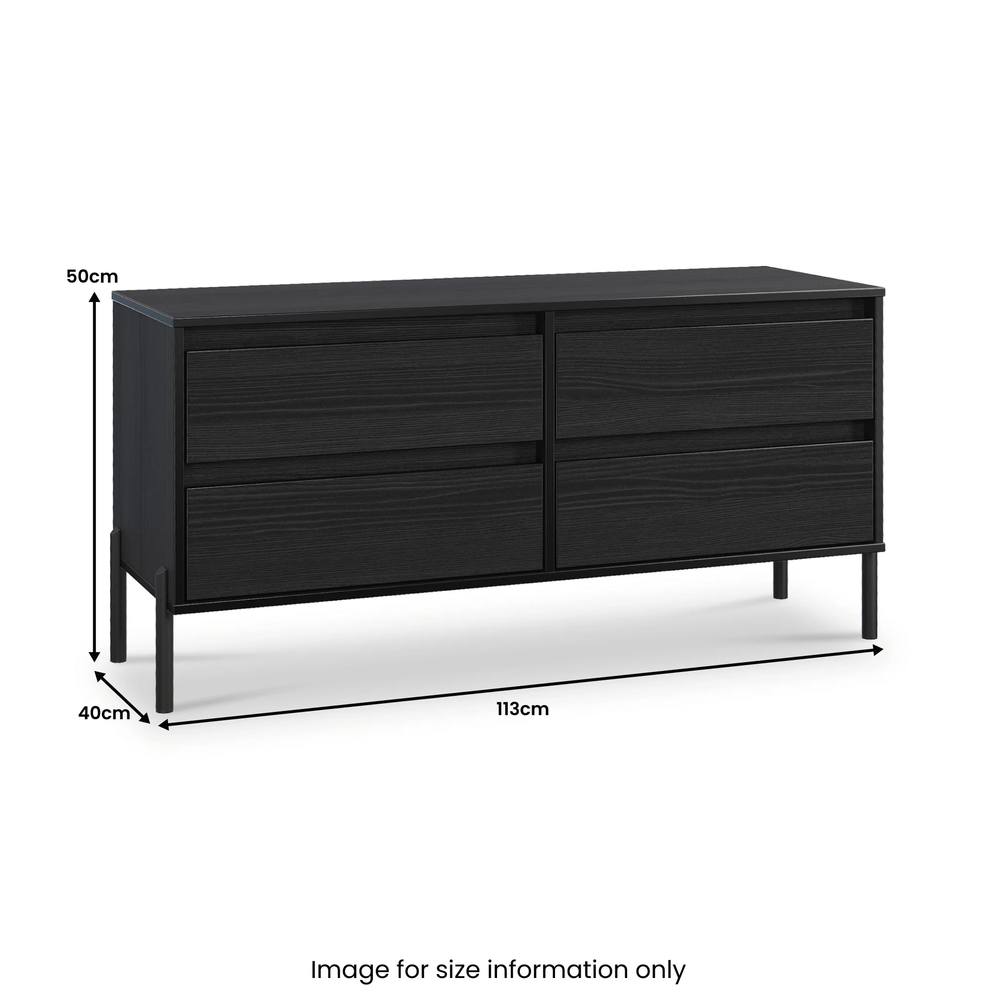 Axton 4 Drawer Low Storage Unit - Image 25