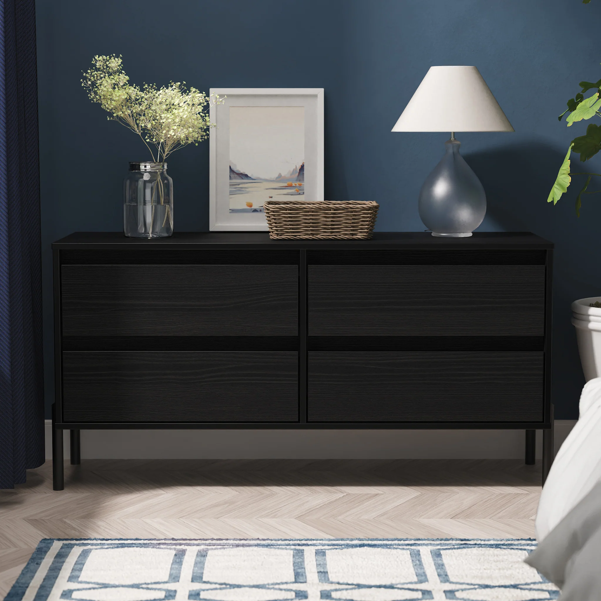 Axton 4 Drawer Low Storage Unit - Image 8