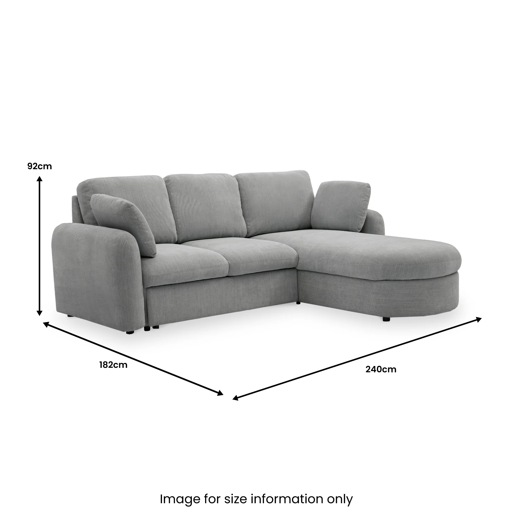 Belvere Curved Corner 3 Seater Sofa Bed - Image 38