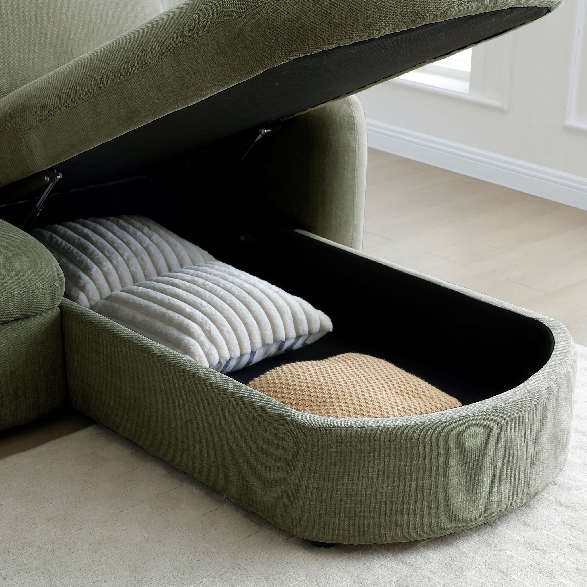 Belvere Curved Corner 3 Seater Sofa Bed - Image 6