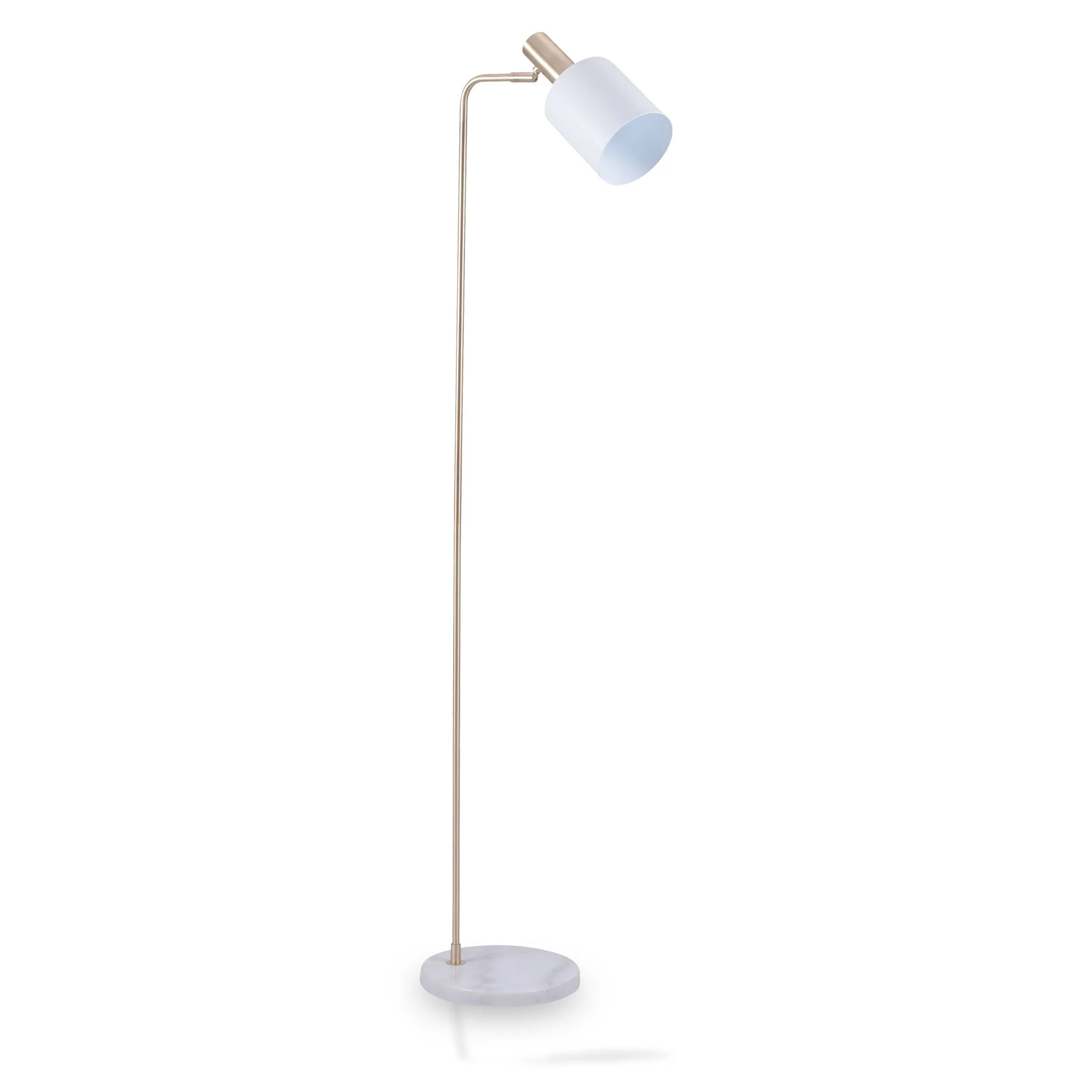 Biba Marble Footed White and Gold Retro Floor Lamp