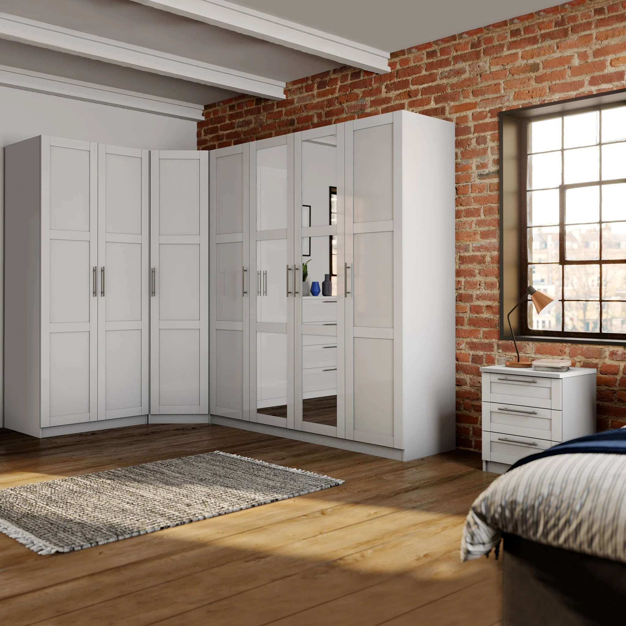 Bithlo White 4 Door Mirrored Wardrobe - Image 2