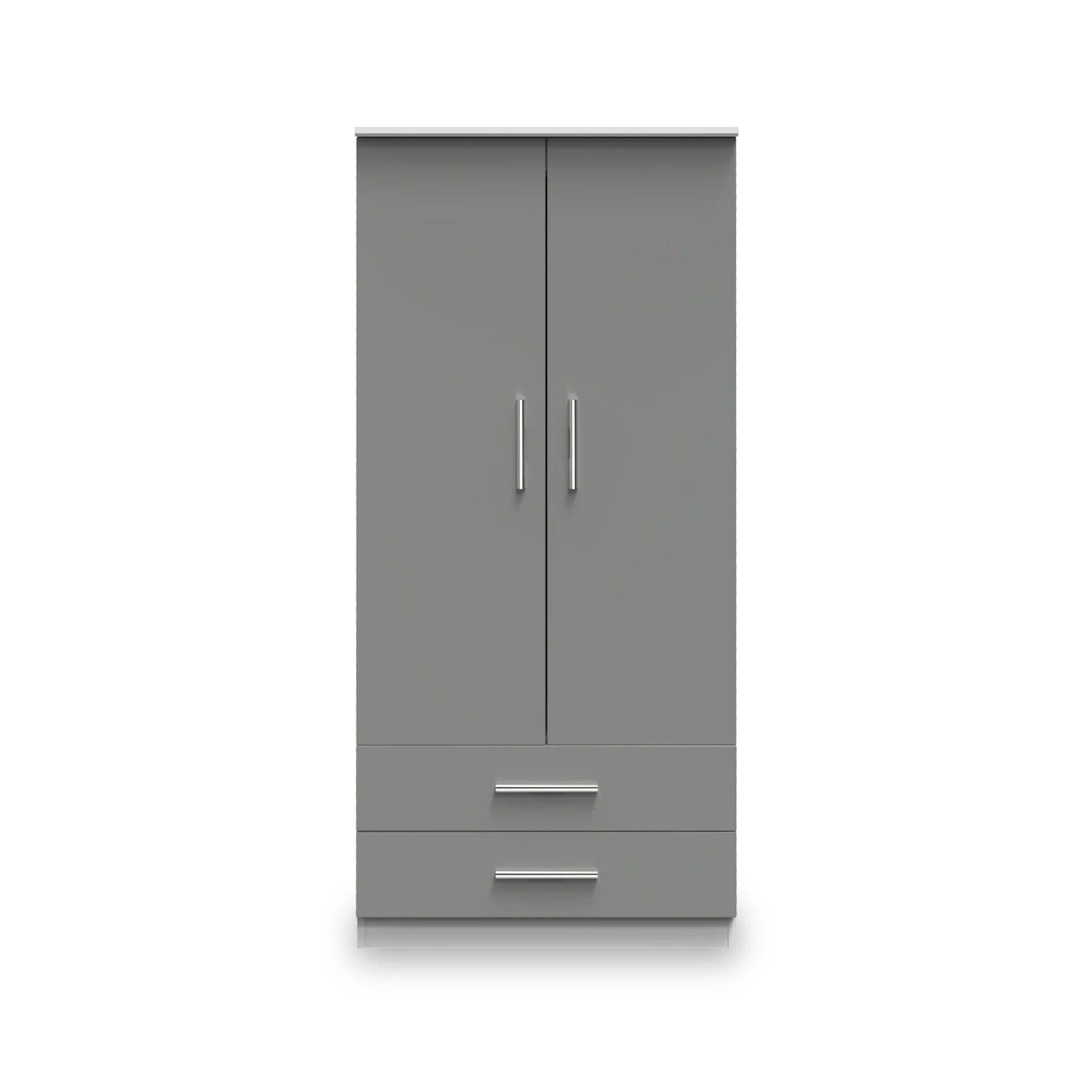 Blakely Grey and White 2 Door 2 Drawer Wardrobe - Image 2