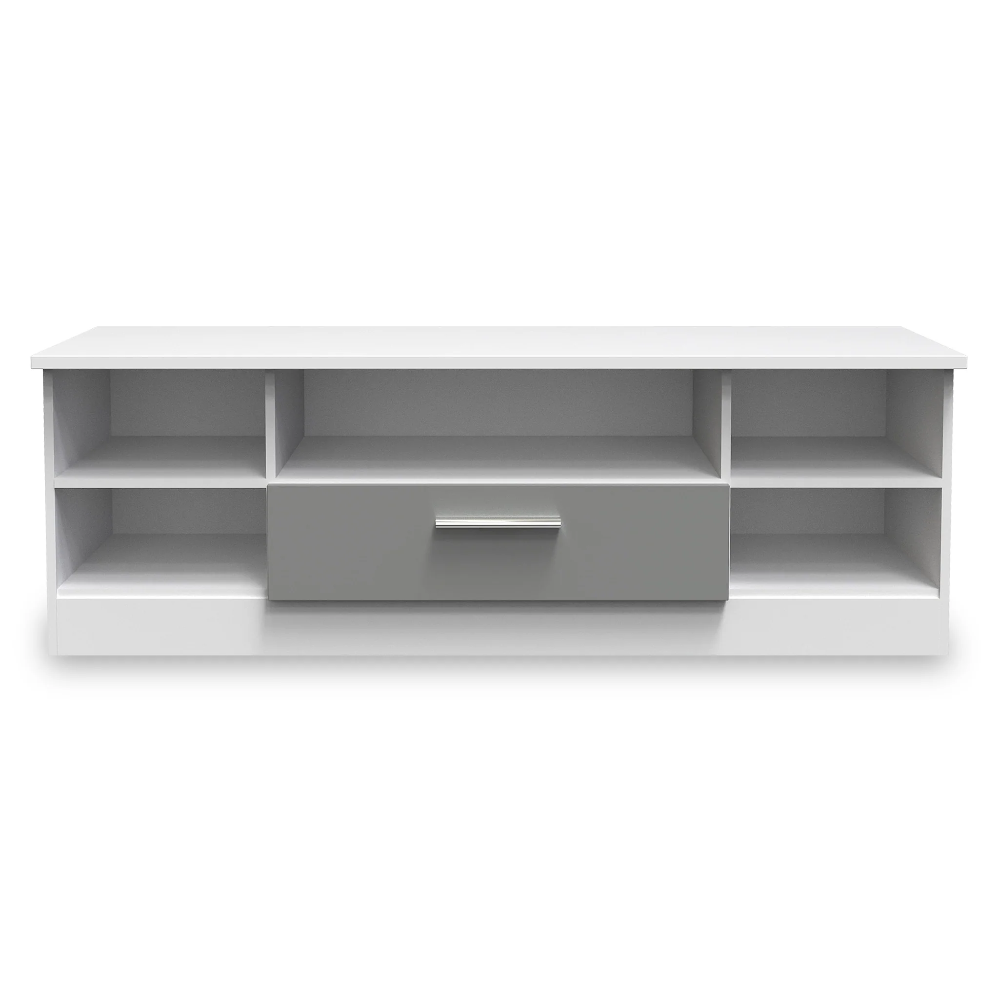Blakely Grey and White Wide 1 Drawer TV Unit - Image 2