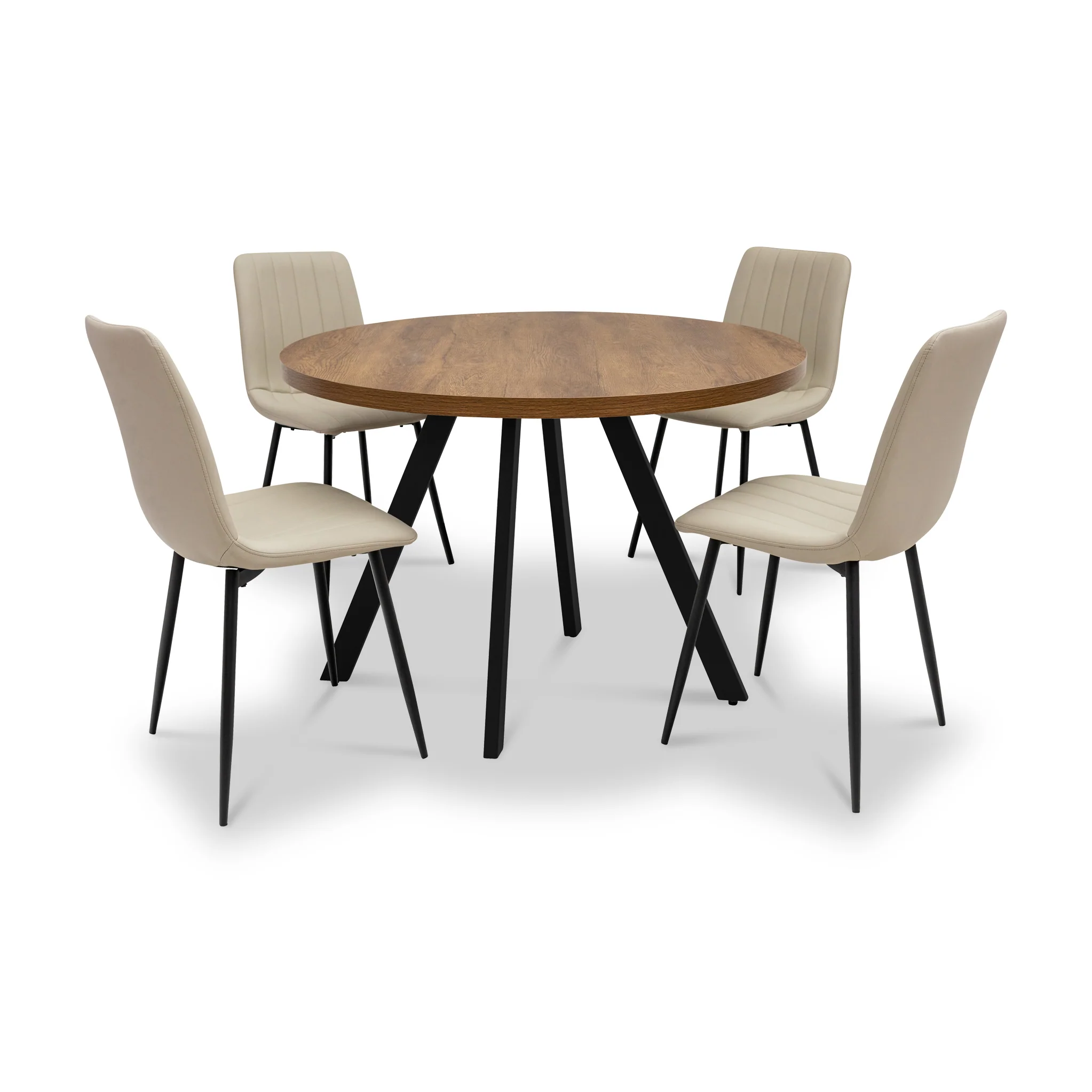 Brooks 110cm Dark Oak Round Dining Table - Image 5