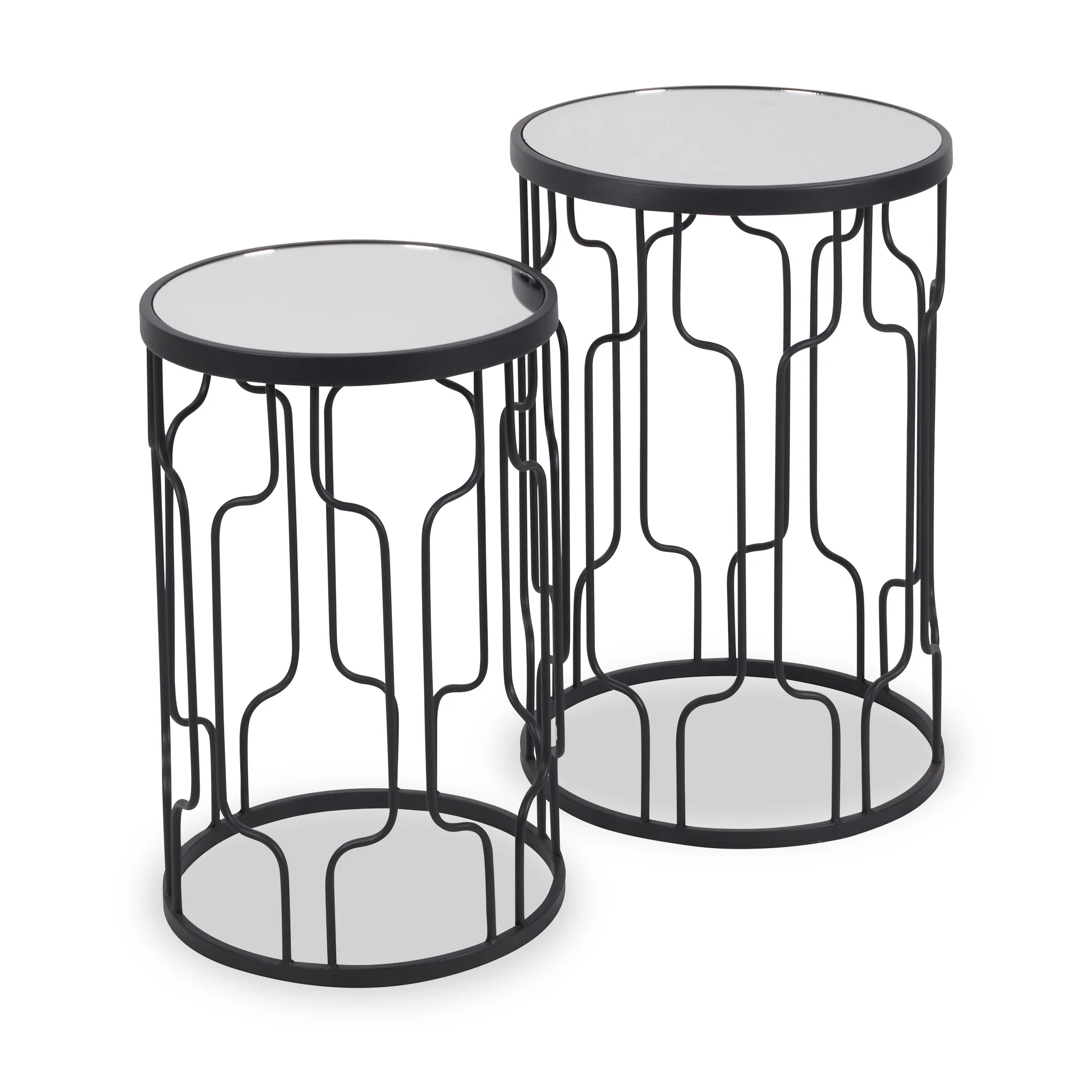 Caprisse Mirrored Glass Side Tables