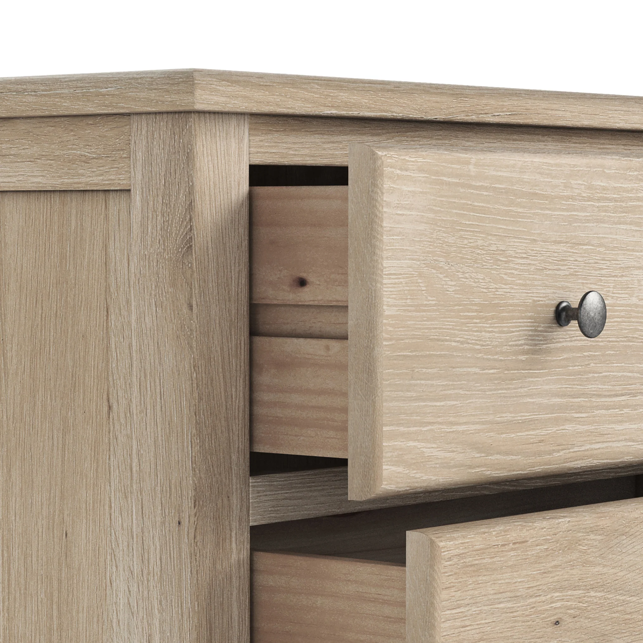 Celine Washed Oak 4 Drawer Tallboy Chest - Image 5