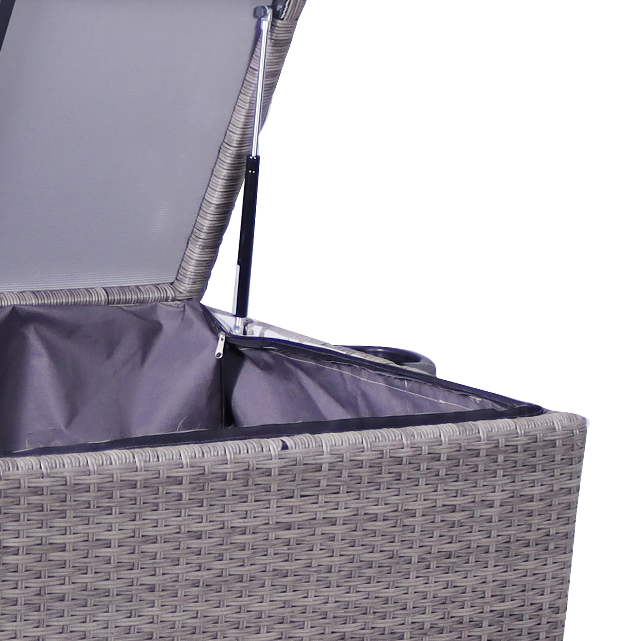 Charcoal Weave 826L Cushion Storage Box with Gas Lift - Image 10