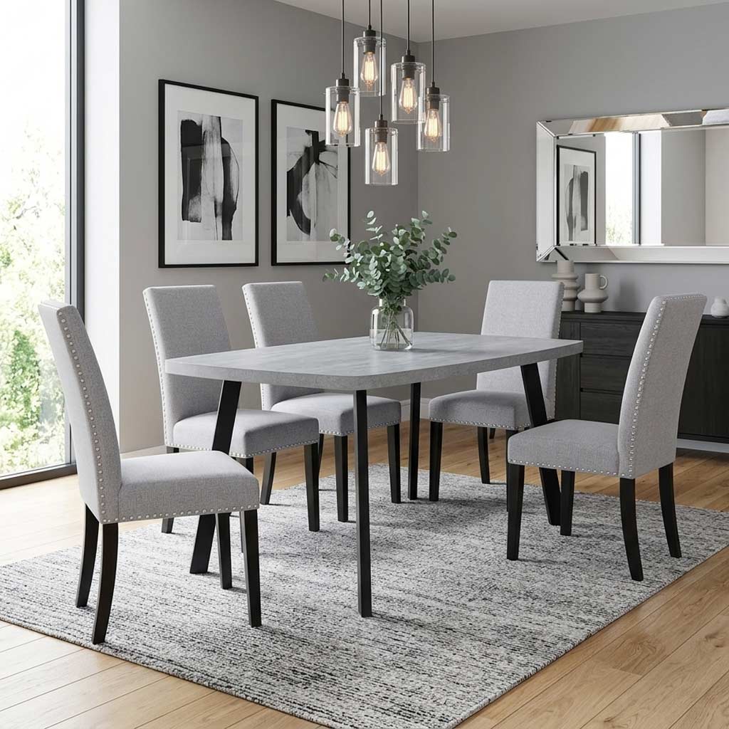 Ciara 160cm Light Grey Dining Table - Image 2