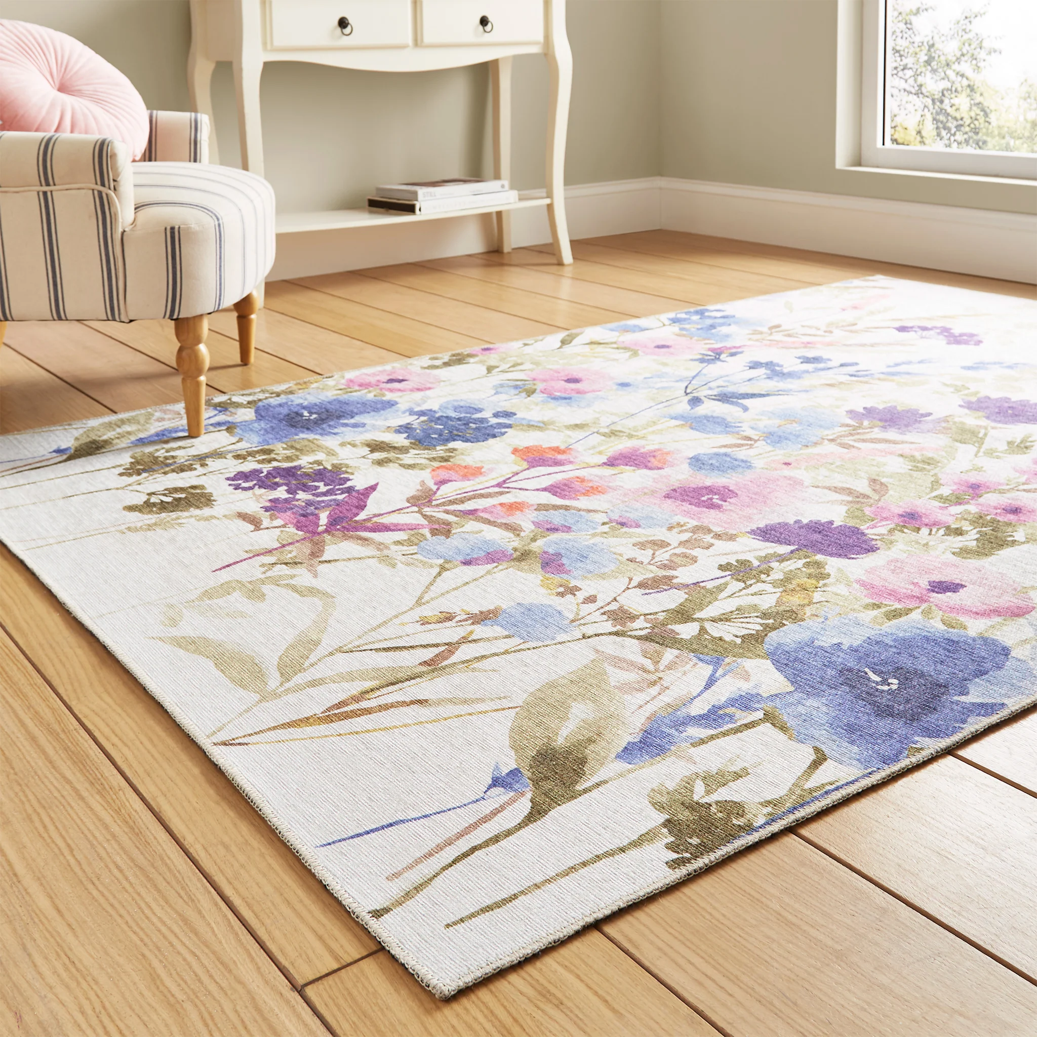 Country Floral Washable Rug - Image 13