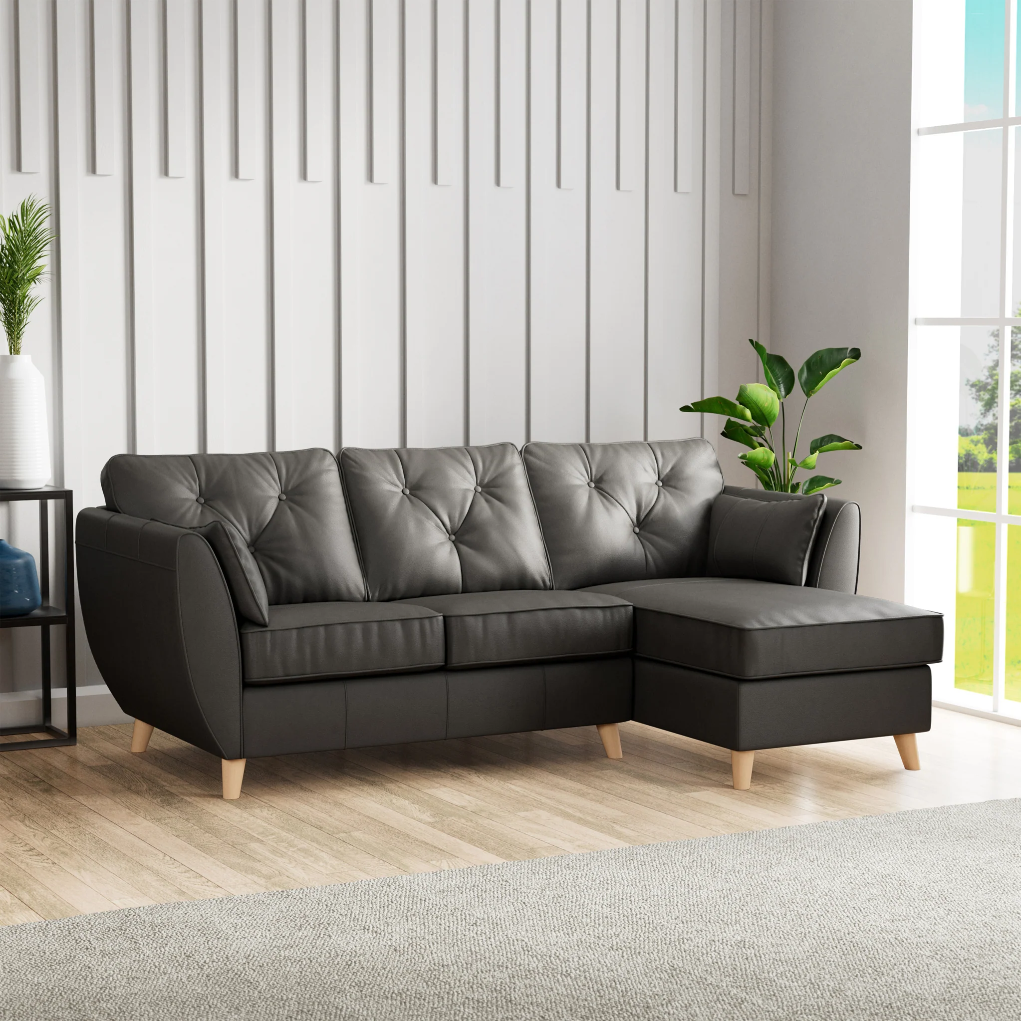 Edison Leather Chaise Sofa - Image 56