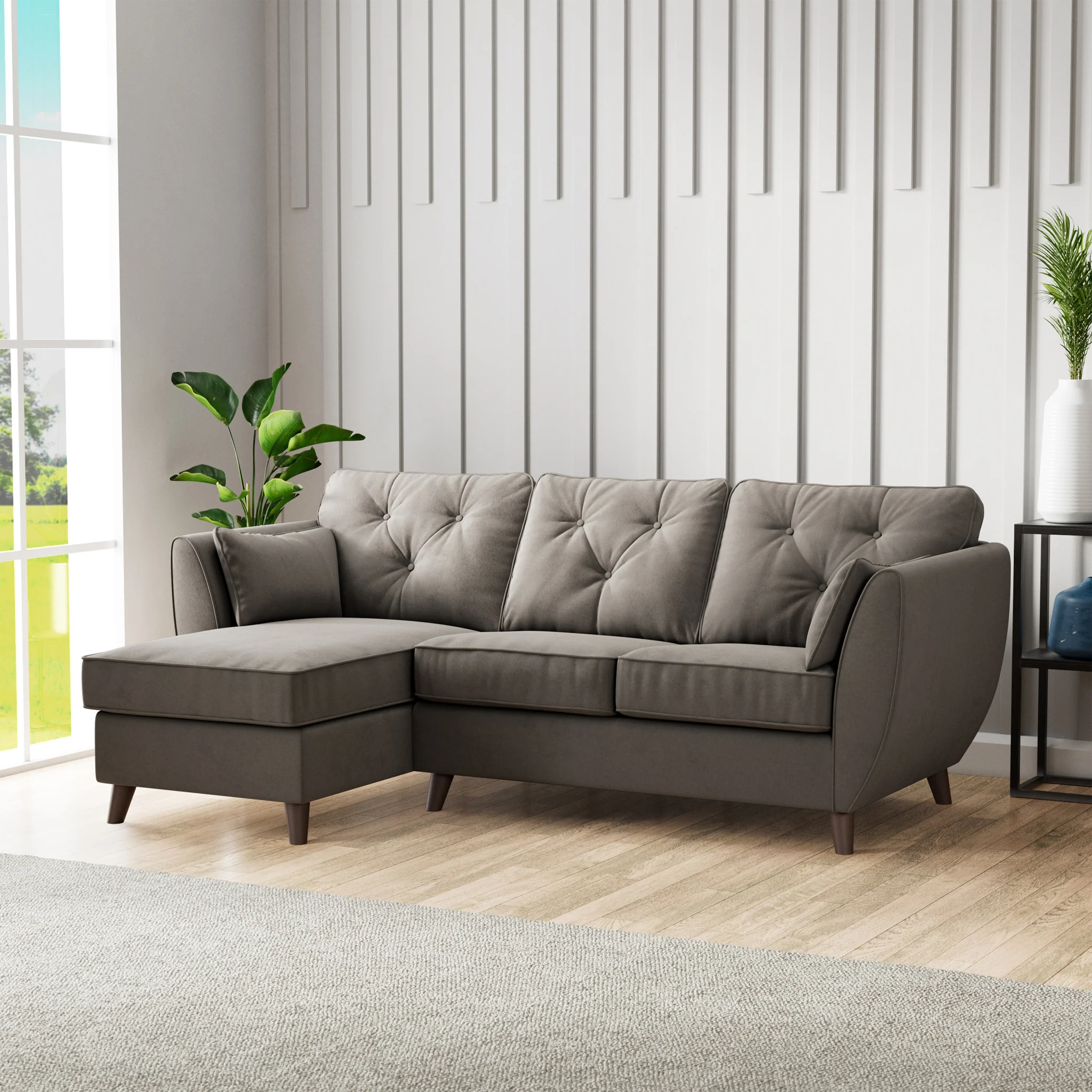 Edison Velvet Chaise Sofa - Image 74
