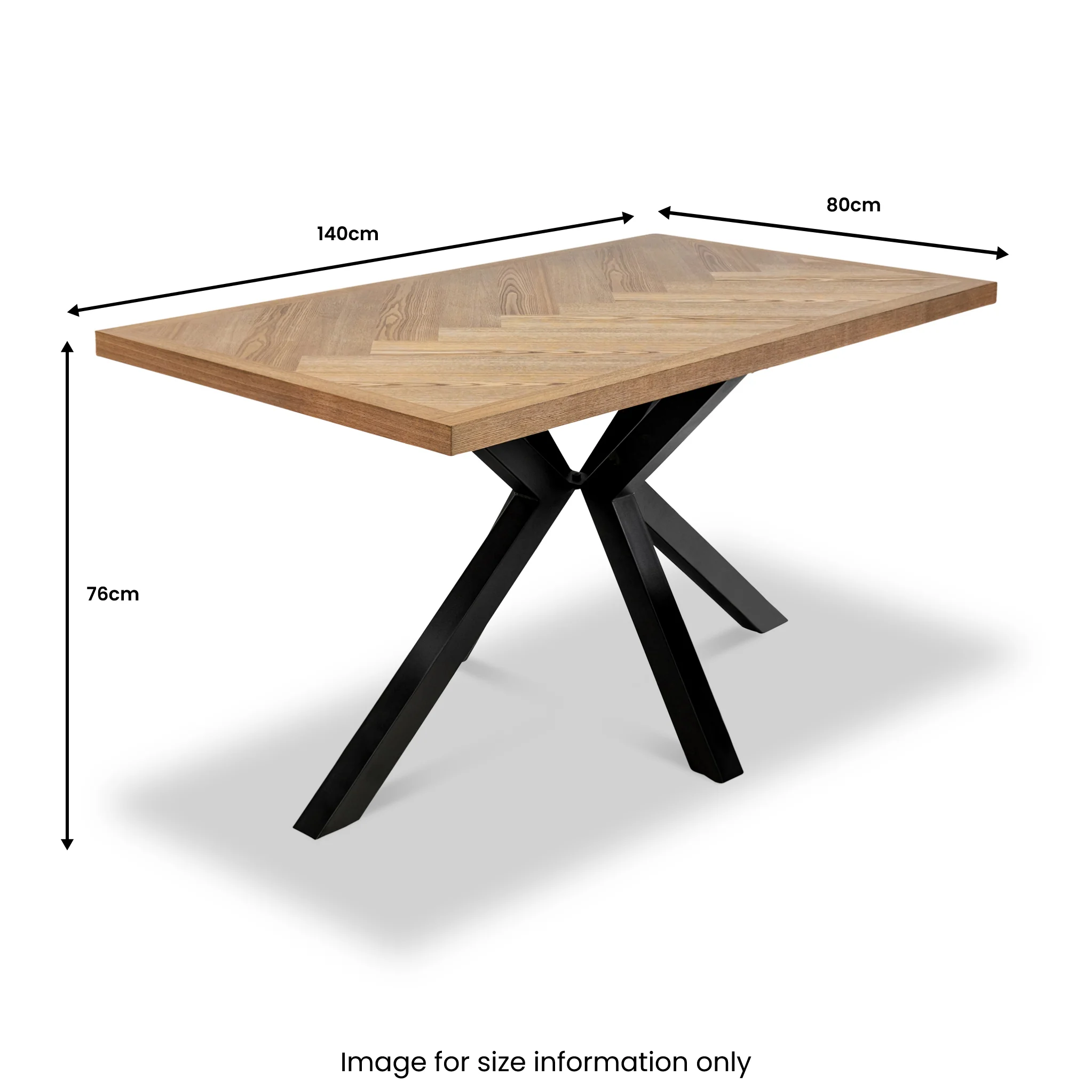 Everly 140cm Ash Herringbone Dining Table - Image 5