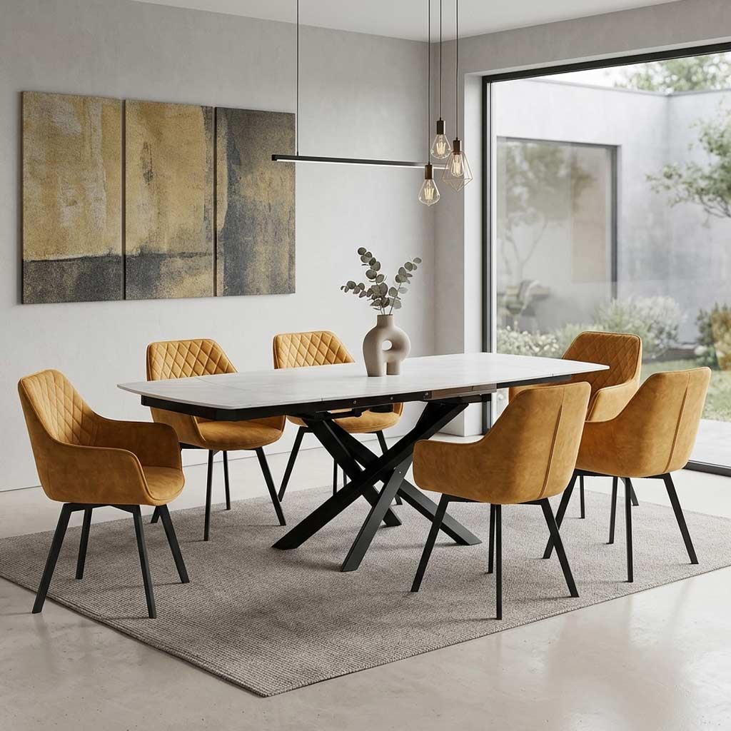 Falcon 120-180cm Extendable Ceramic Dining Table - Image 2