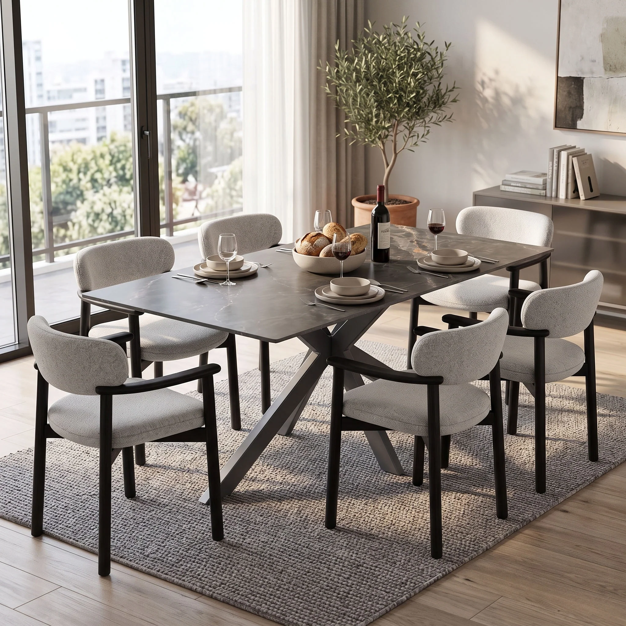 Farnell 160cm Ceramic Dining Table - Image 2