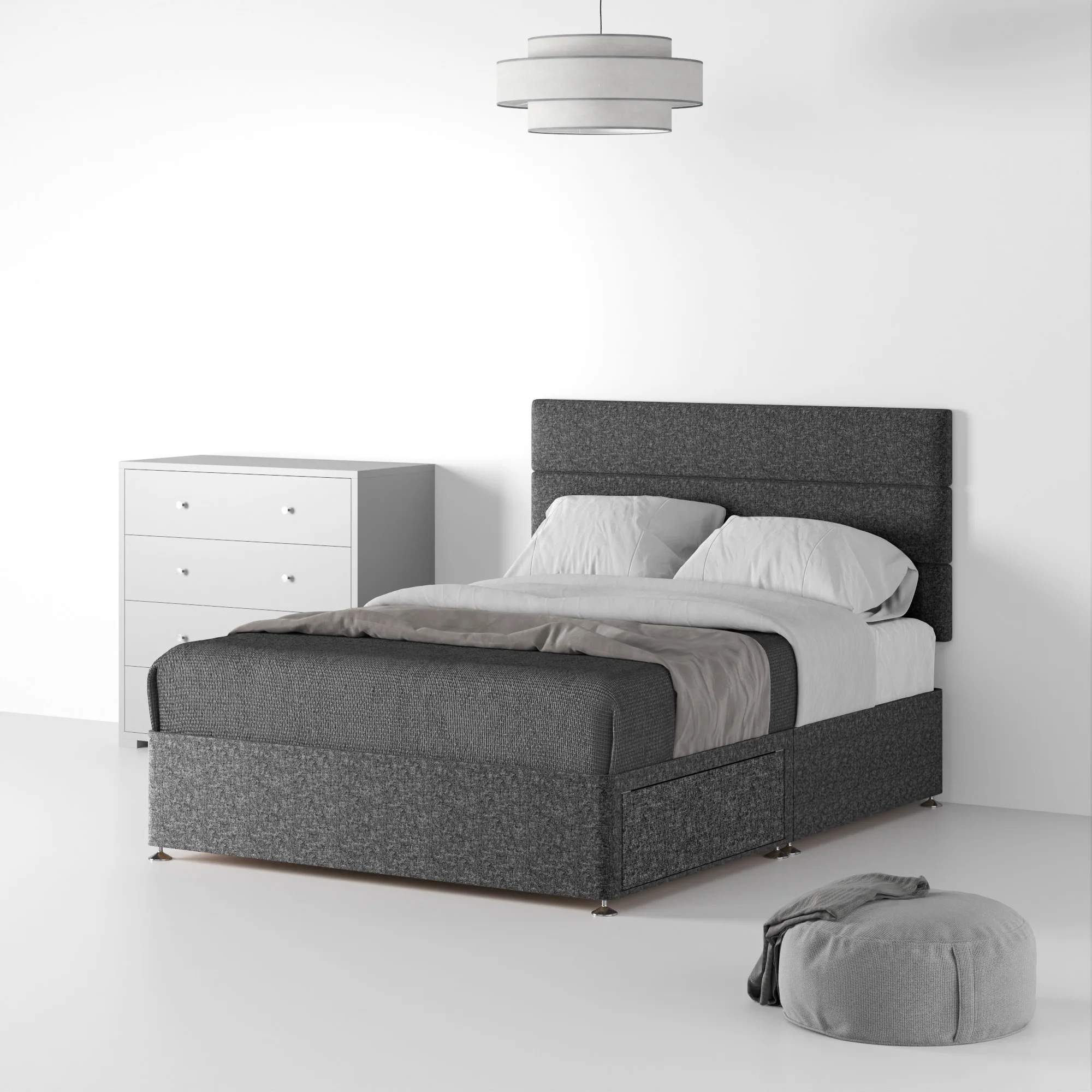 Farrow Bar Linen Divan Bed and Headboard - Image 10