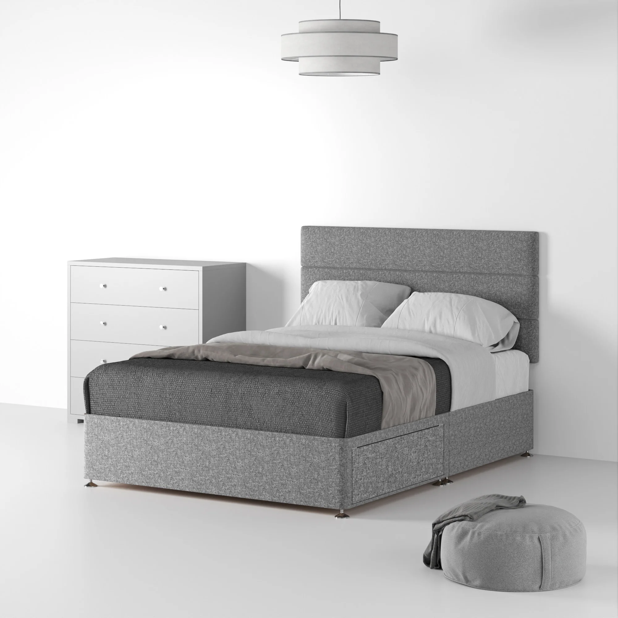 Farrow Bar Linen Divan Bed and Headboard - Image 14