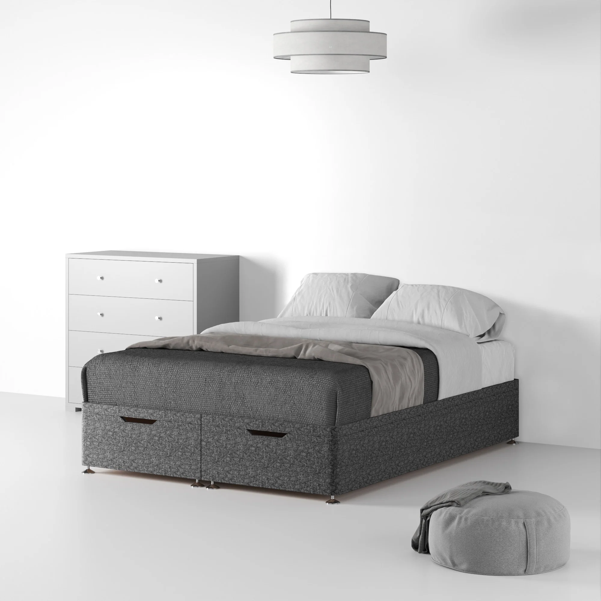 Farrow Linen Ottoman Divan Bed Base
