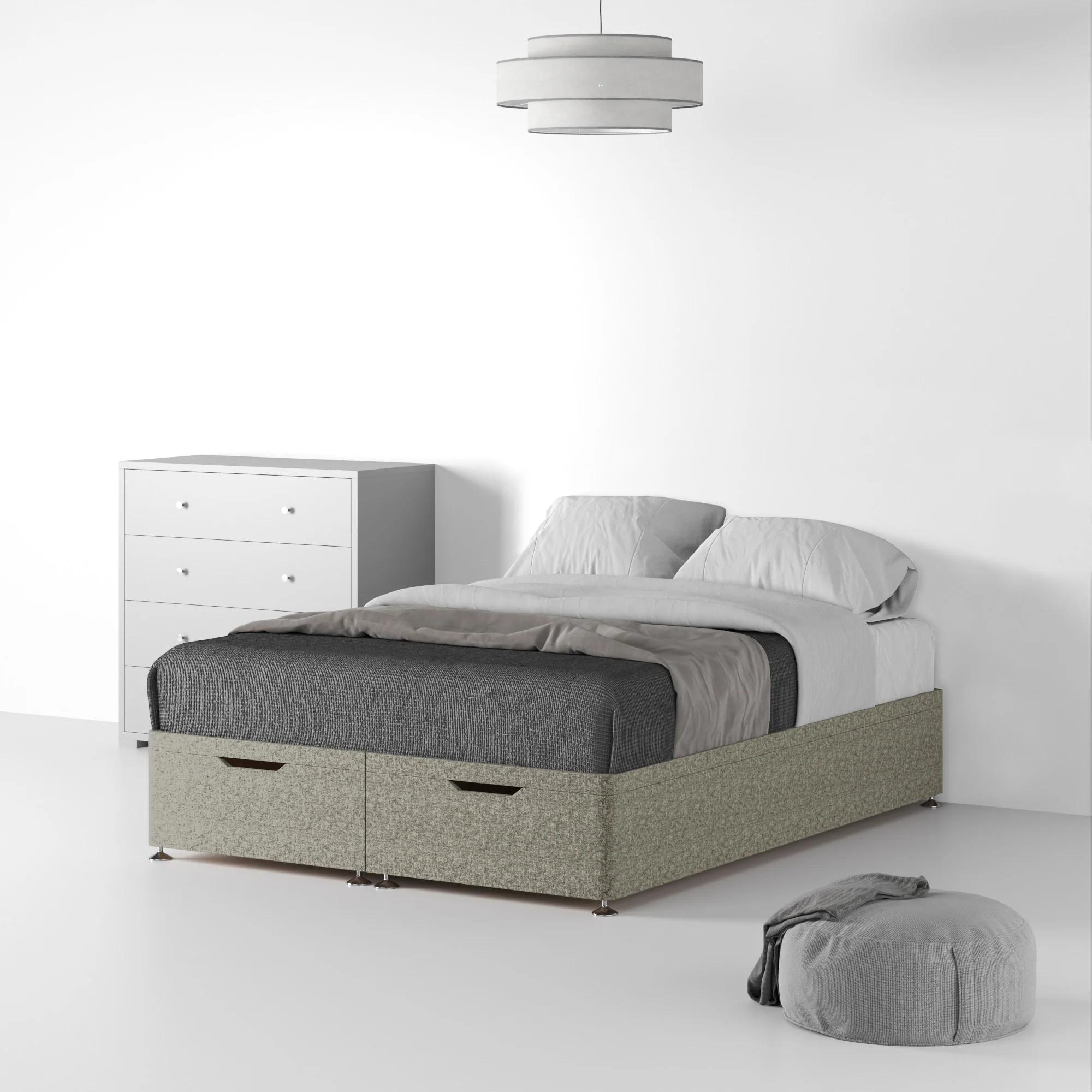 Farrow Linen Ottoman Divan Bed Base - Image 3