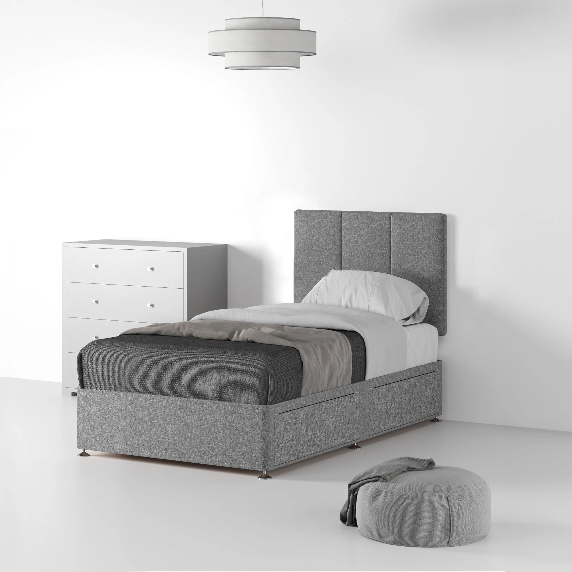 Farrow Piano Linen Divan Bed and Headboard - Image 20