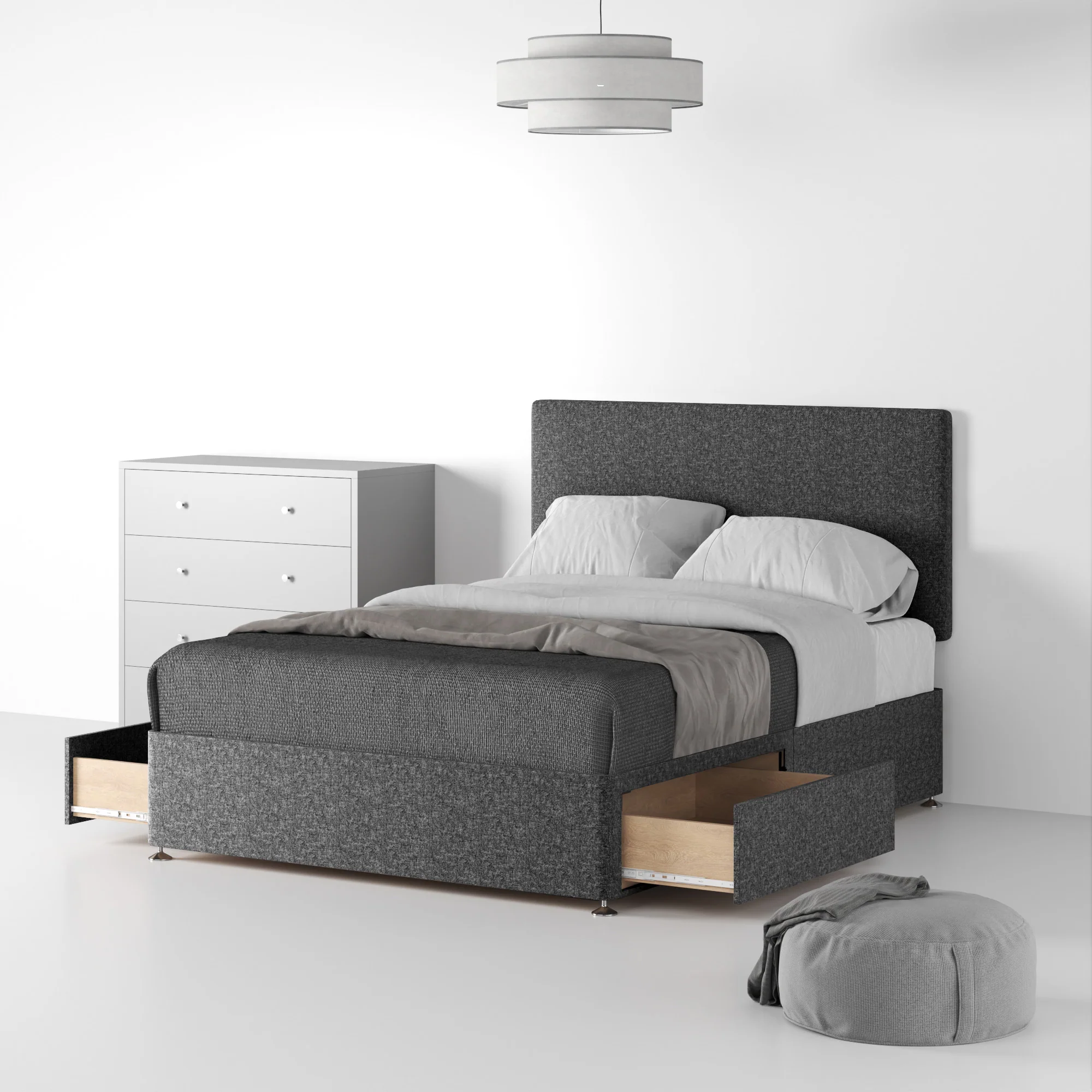 Farrow Standard Linen Divan Bed and Headboard - Image 11
