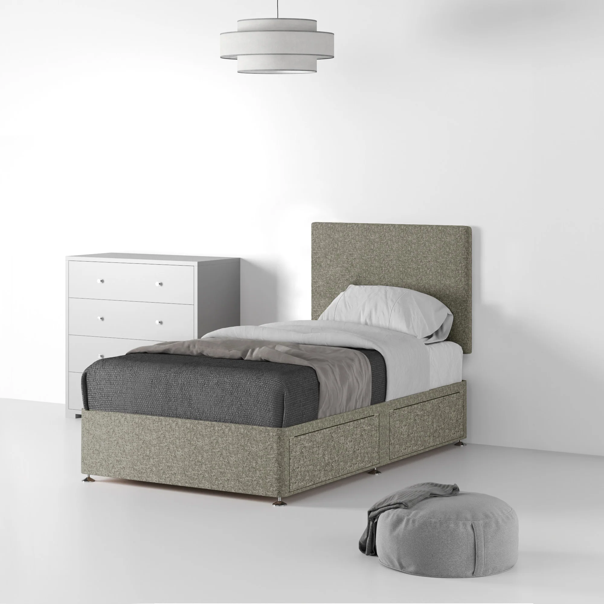 Farrow Standard Linen Divan Bed and Headboard - Image 18