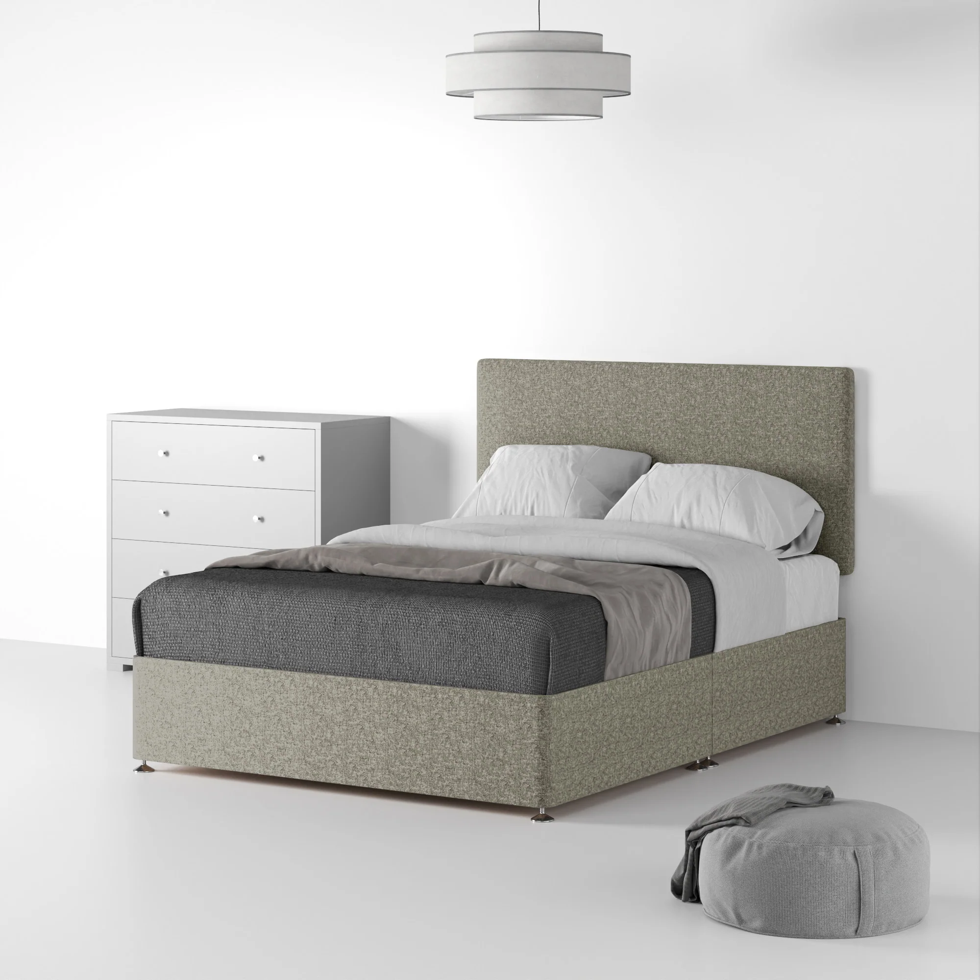 Farrow Standard Linen Divan Bed and Headboard - Image 2