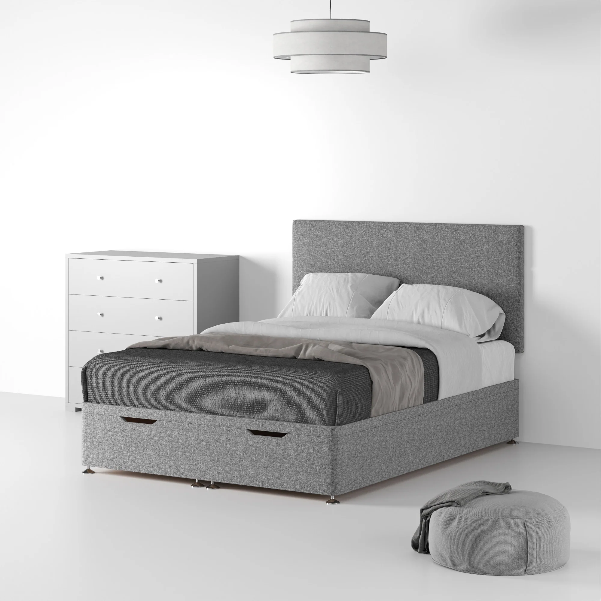 Farrow Standard Linen Ottoman Divan Bed and Headboard - Image 5