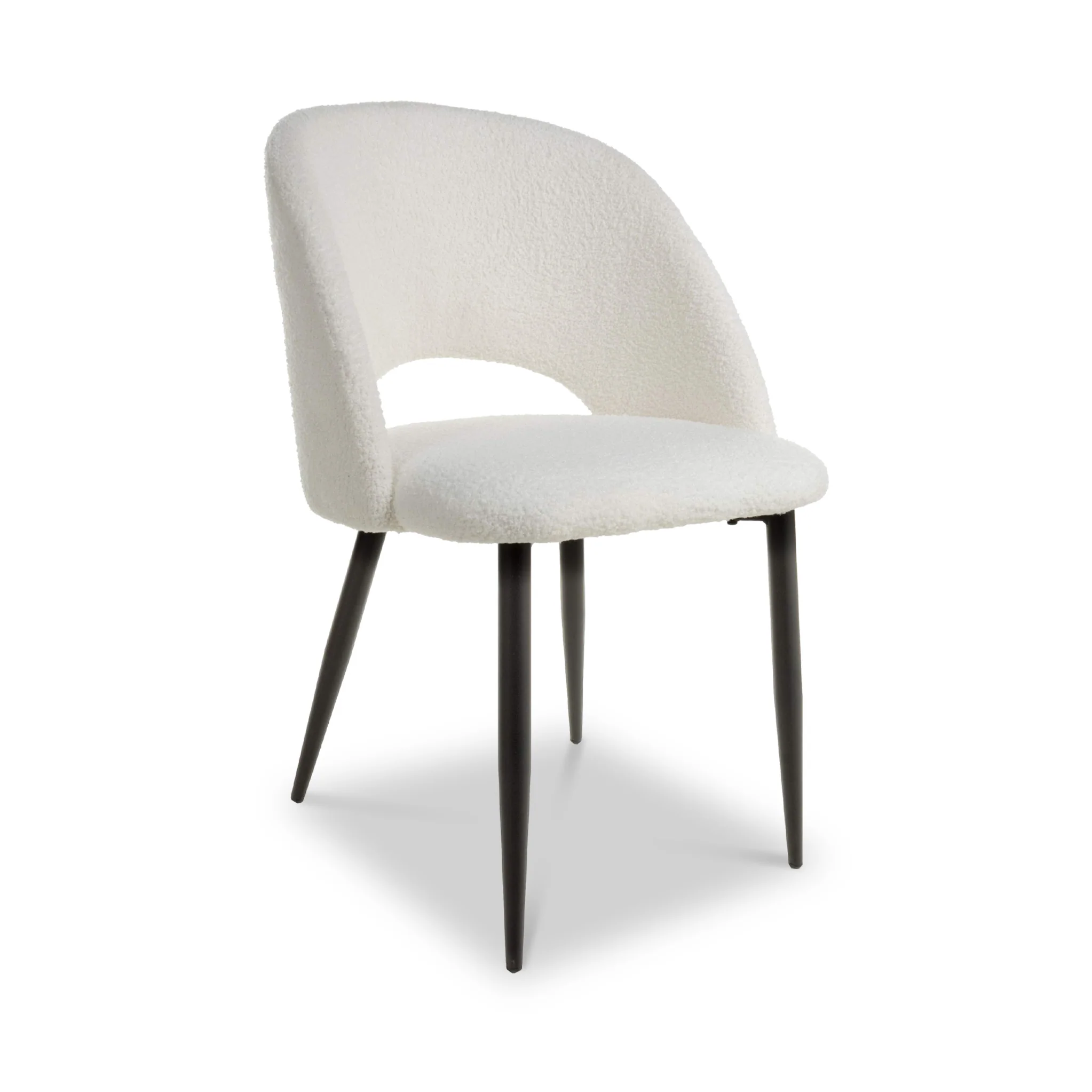 Fenan White Boucle Dining Chair