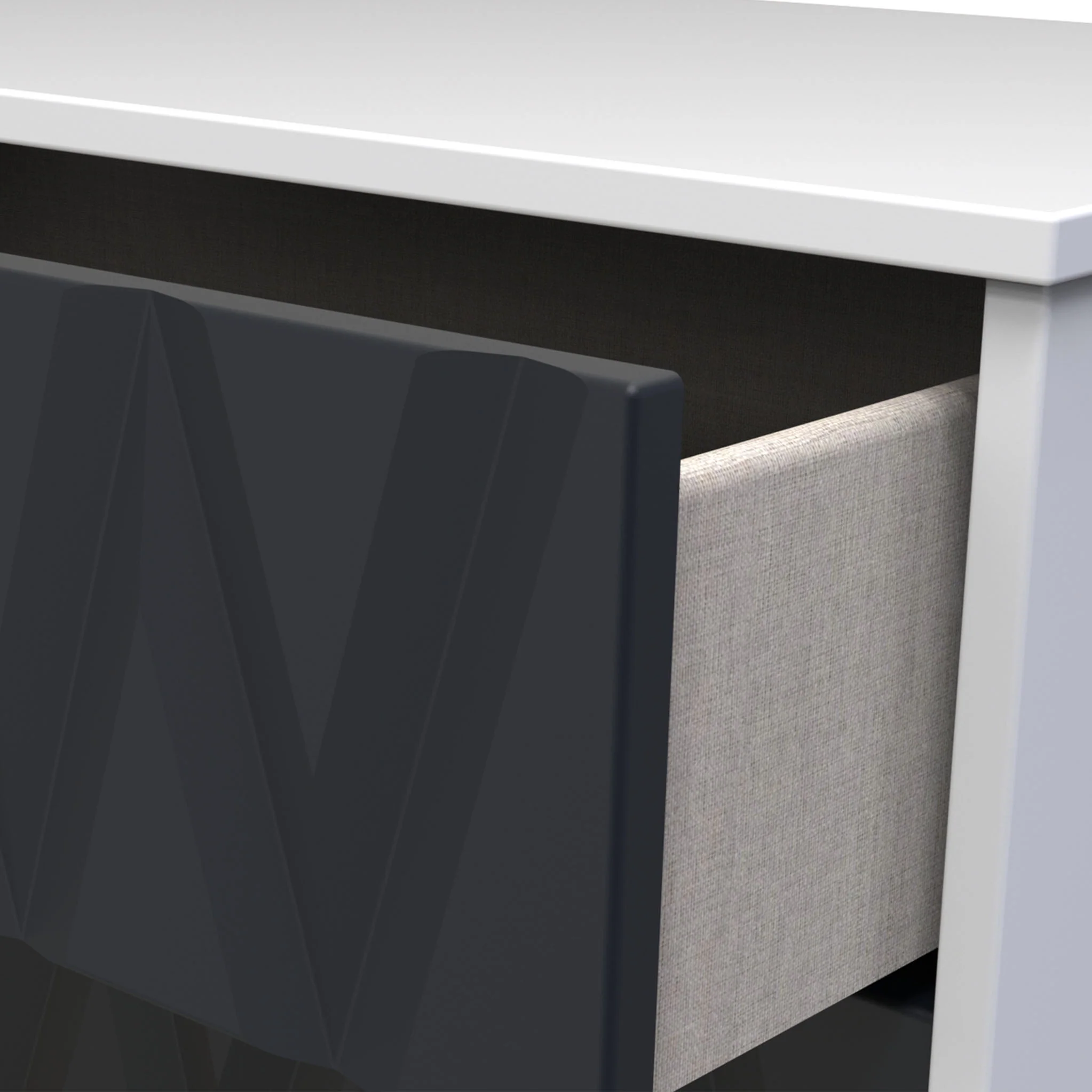 Geo 2 Drawer Bedside Table with Gold Hairpin Legs - Image 7