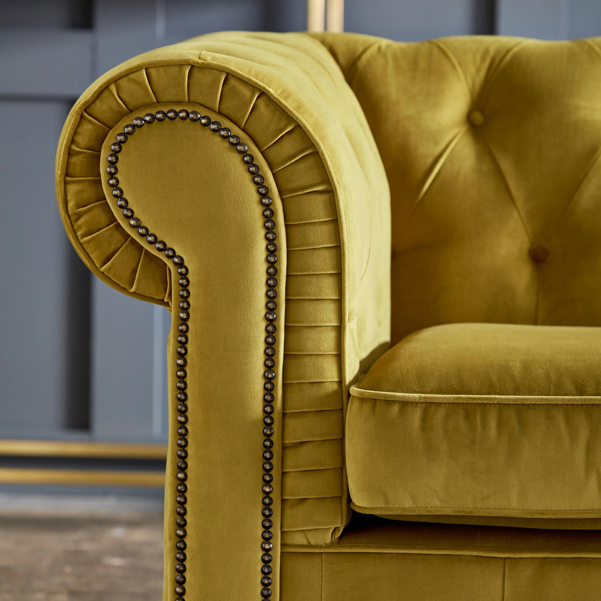 Kingswell Velvet 3 Seater Sofa - Image 9