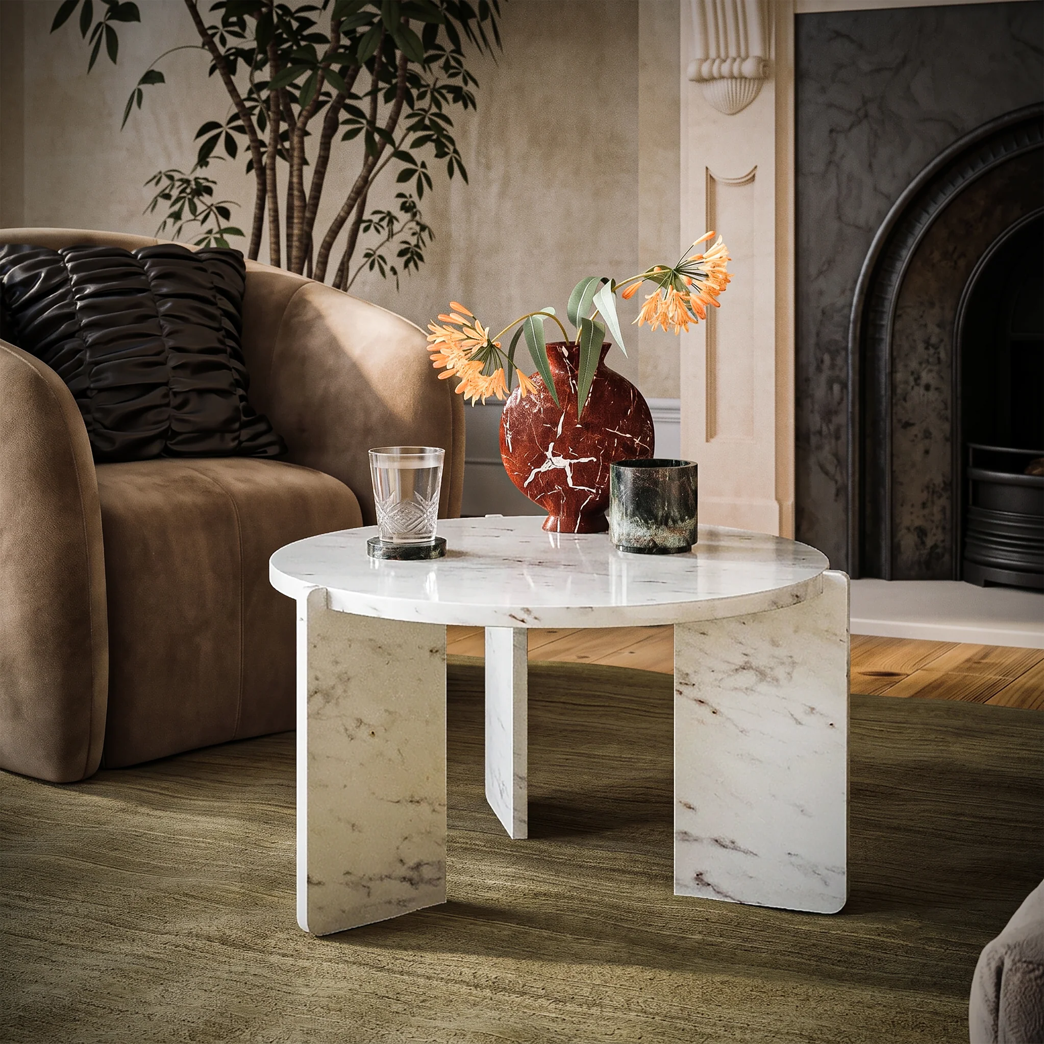 Langham Marble Small Round Coffee Table - Image 8