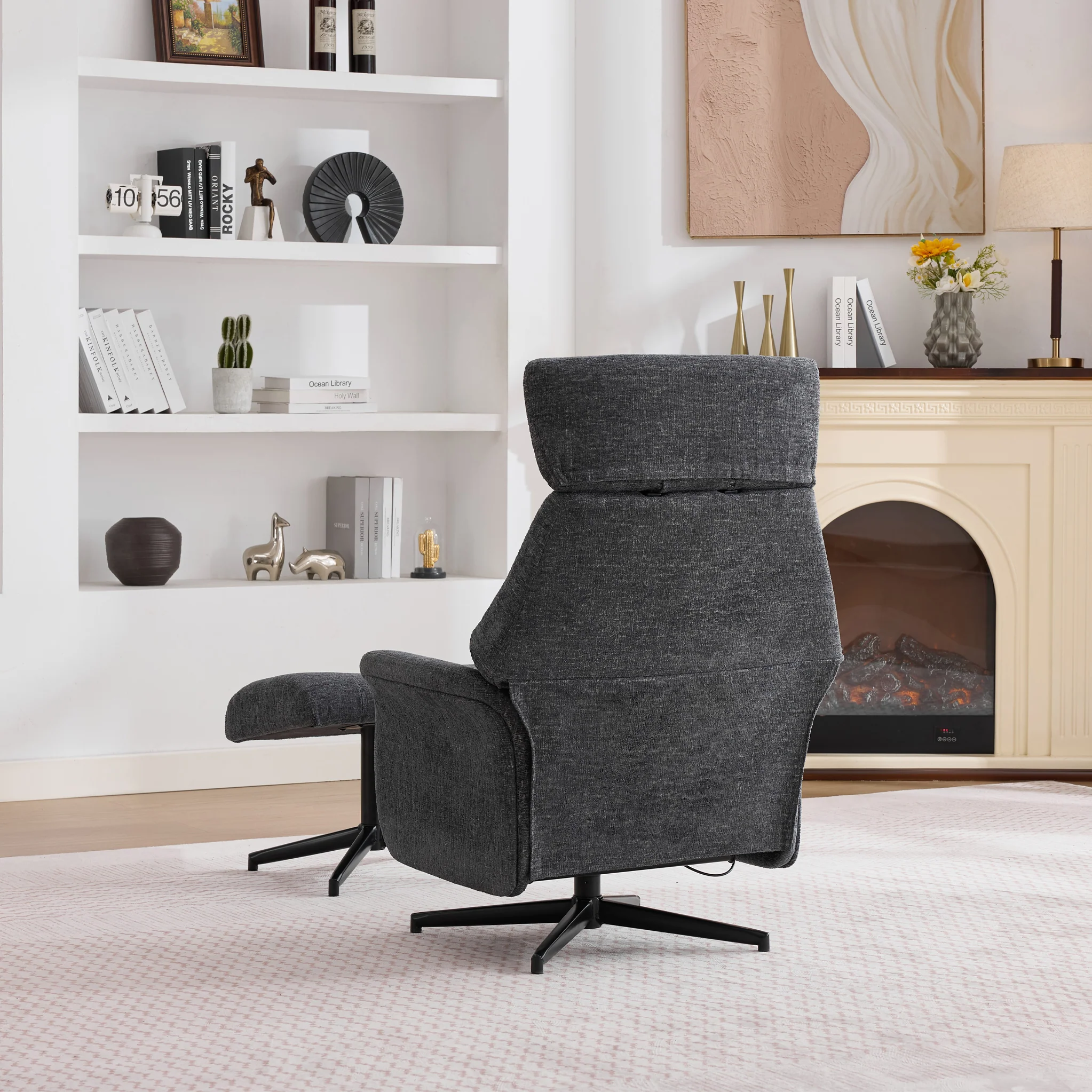 Marlowe Swivel Chair and Footstool - Image 5