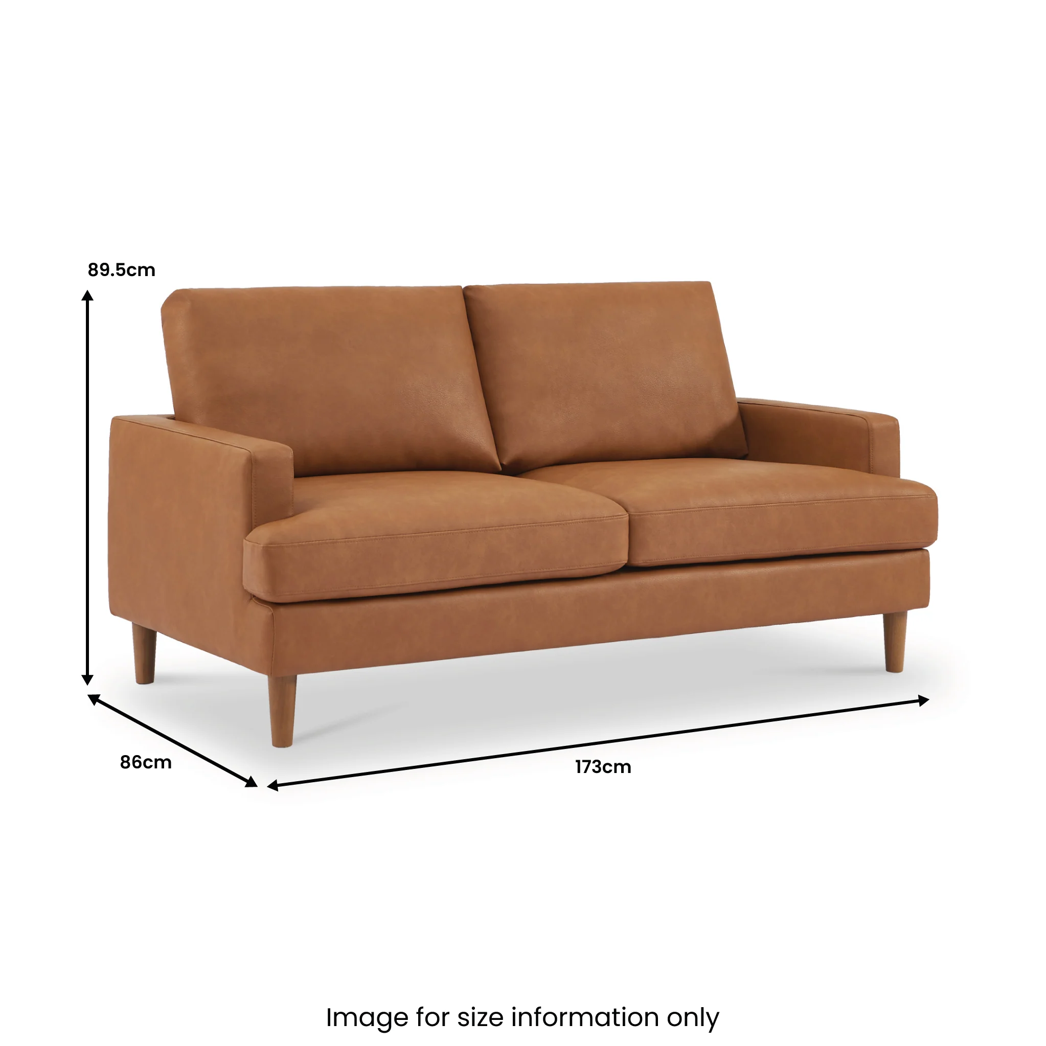 Max Faux Leather 3 Seater Sofa - Image 25