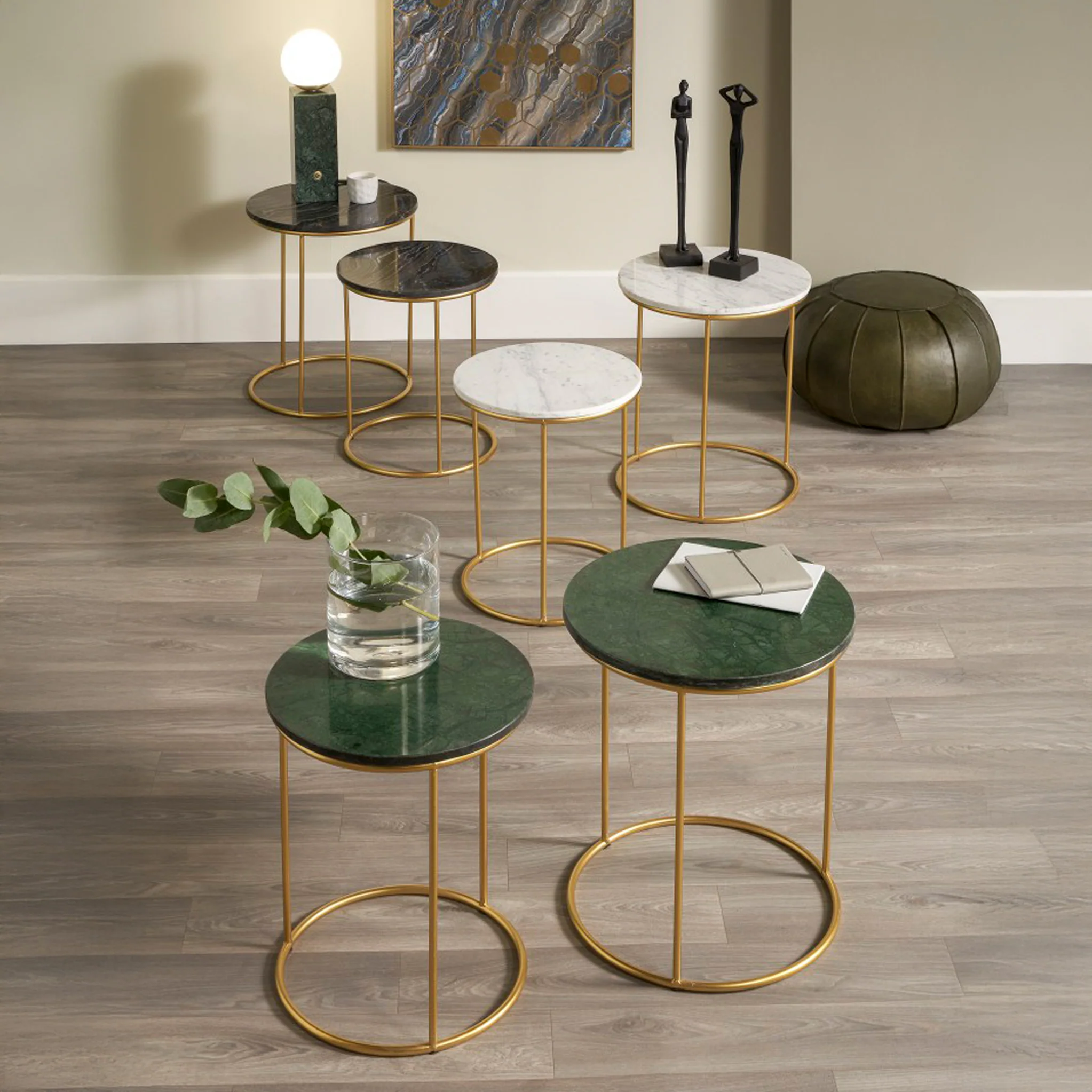 Milly Marble Top Round Side Tables - Image 2